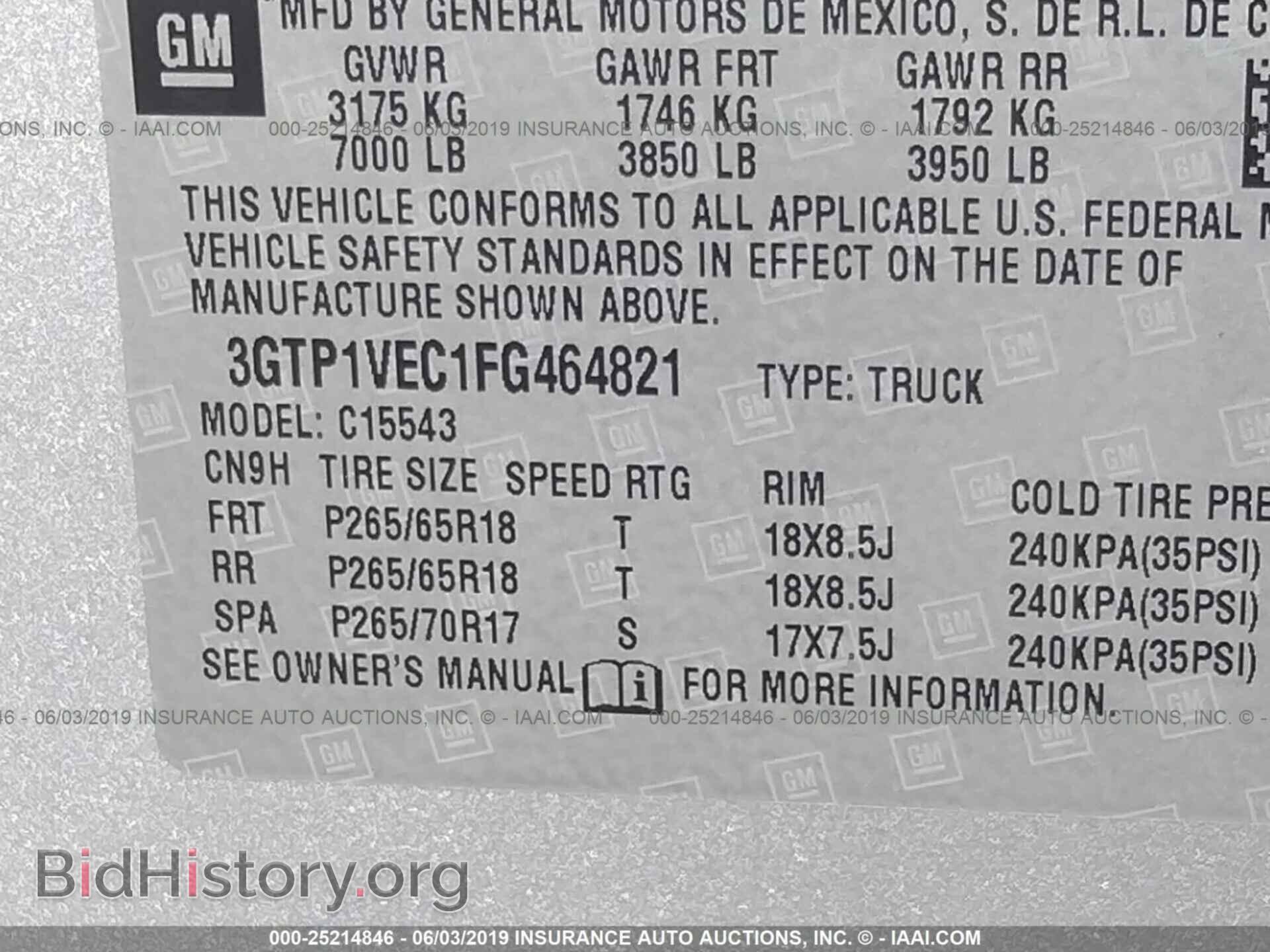2015 GMC SIERRA - VIN: 3GTP1VEC1FG464821 - Photo 9