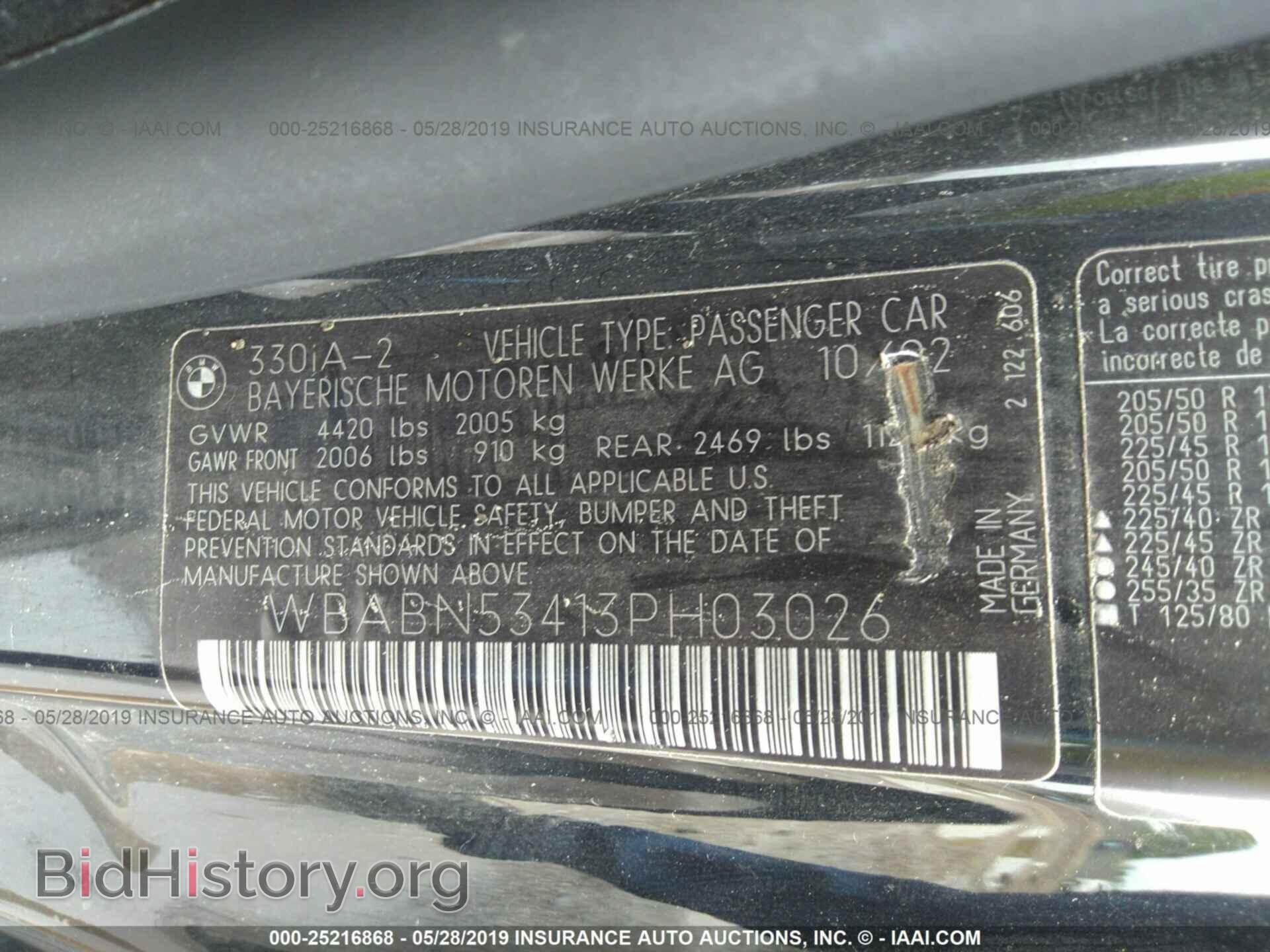 2003 BMW 330 - VIN: WBABN53413PH03026 - Фото 9