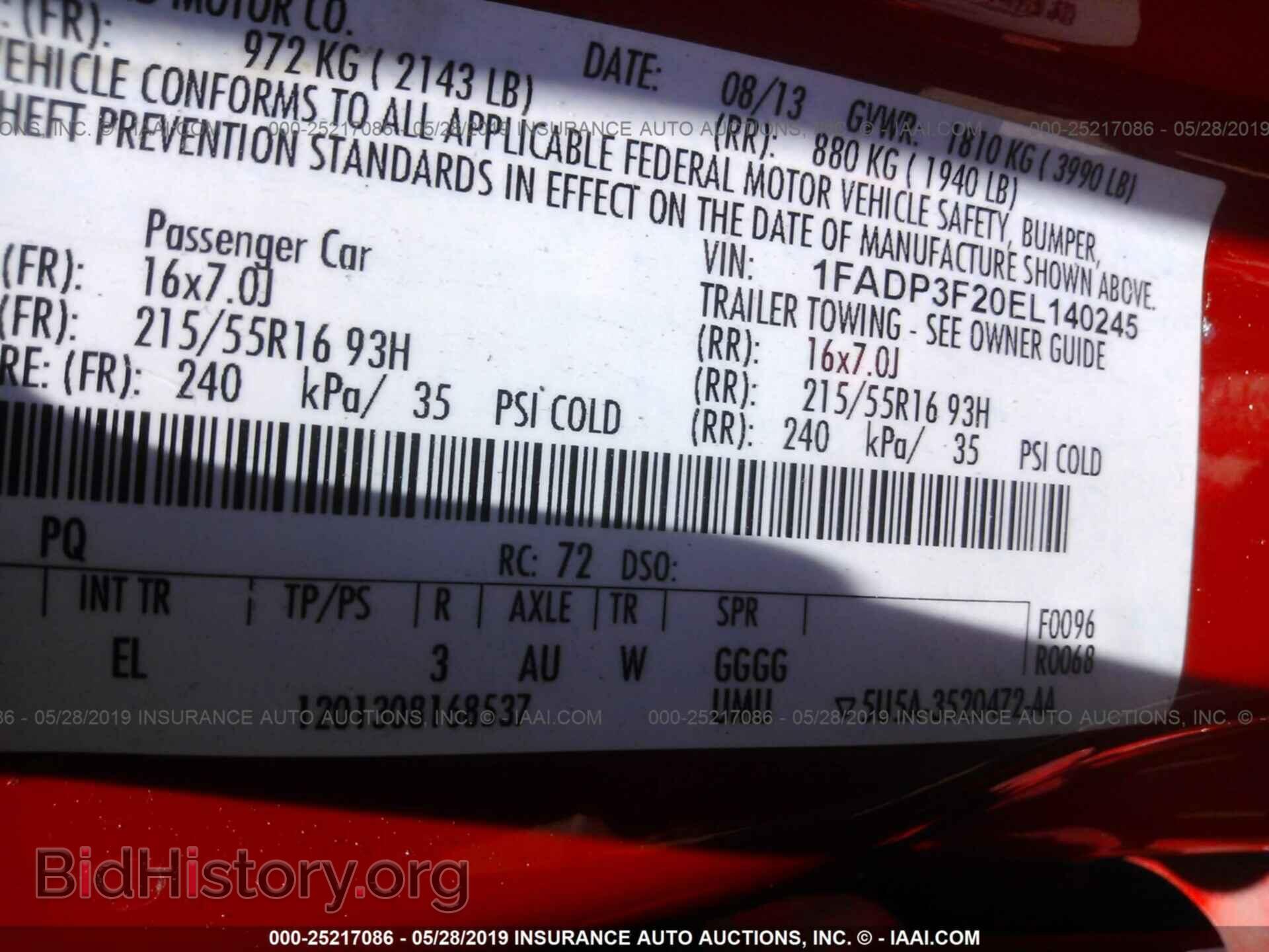 2014 FORD FOCUS - VIN: 1FADP3F20EL140245 - Фото 9