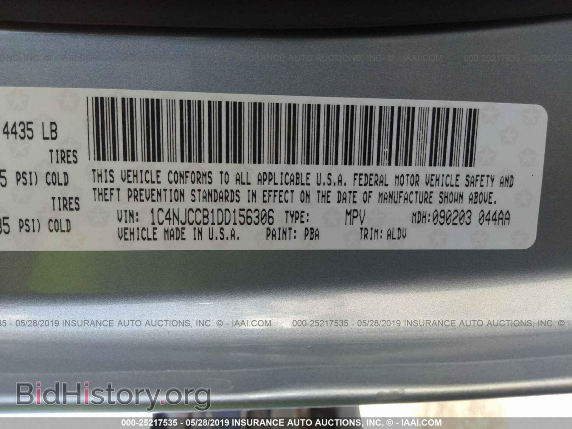 2013 JEEP COMPASS - VIN: 1C4NJCCB1DD156306 - Фото 9