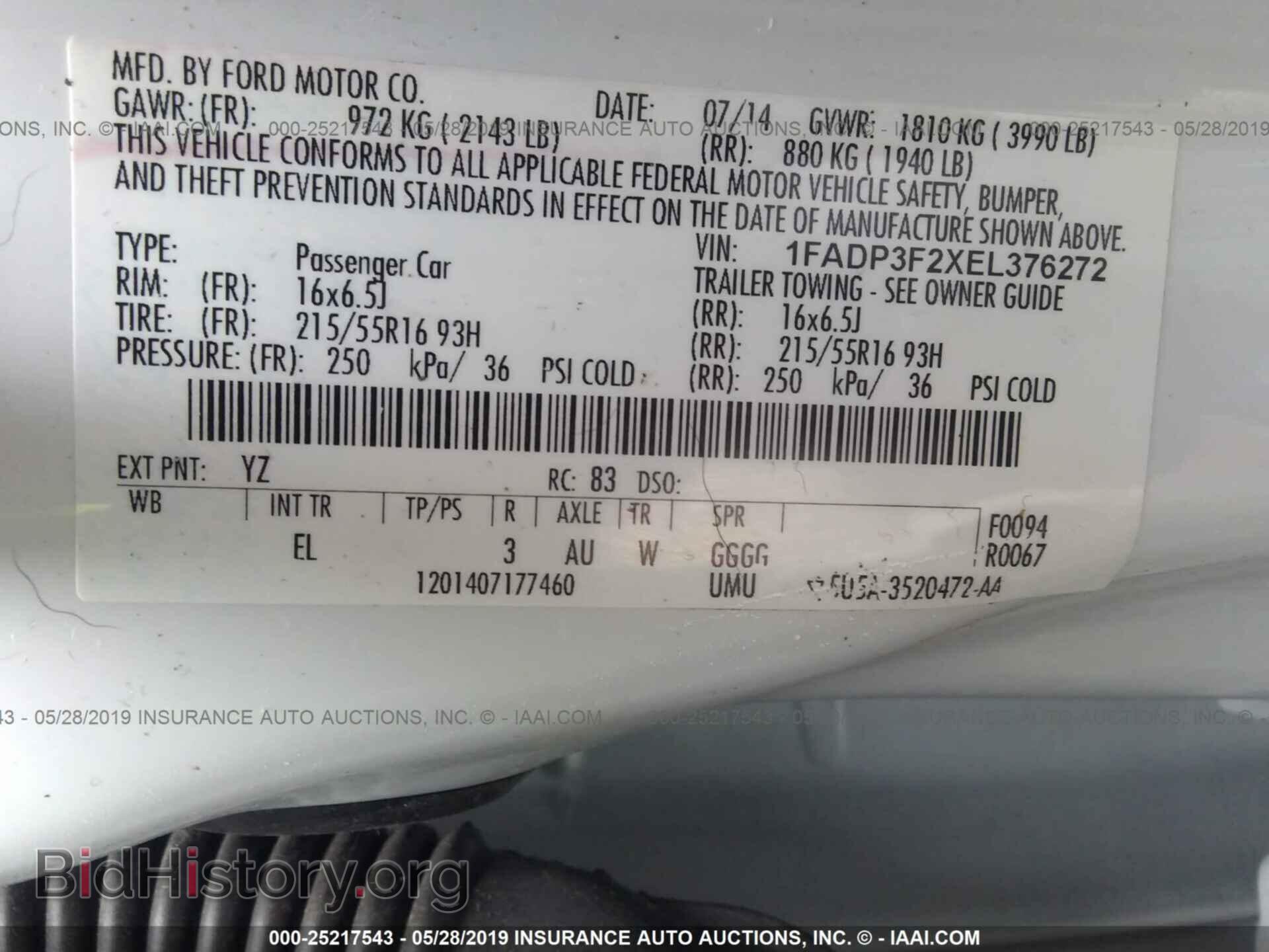 2014 FORD FOCUS - VIN: 1FADP3F2XEL376272 - Photo 9