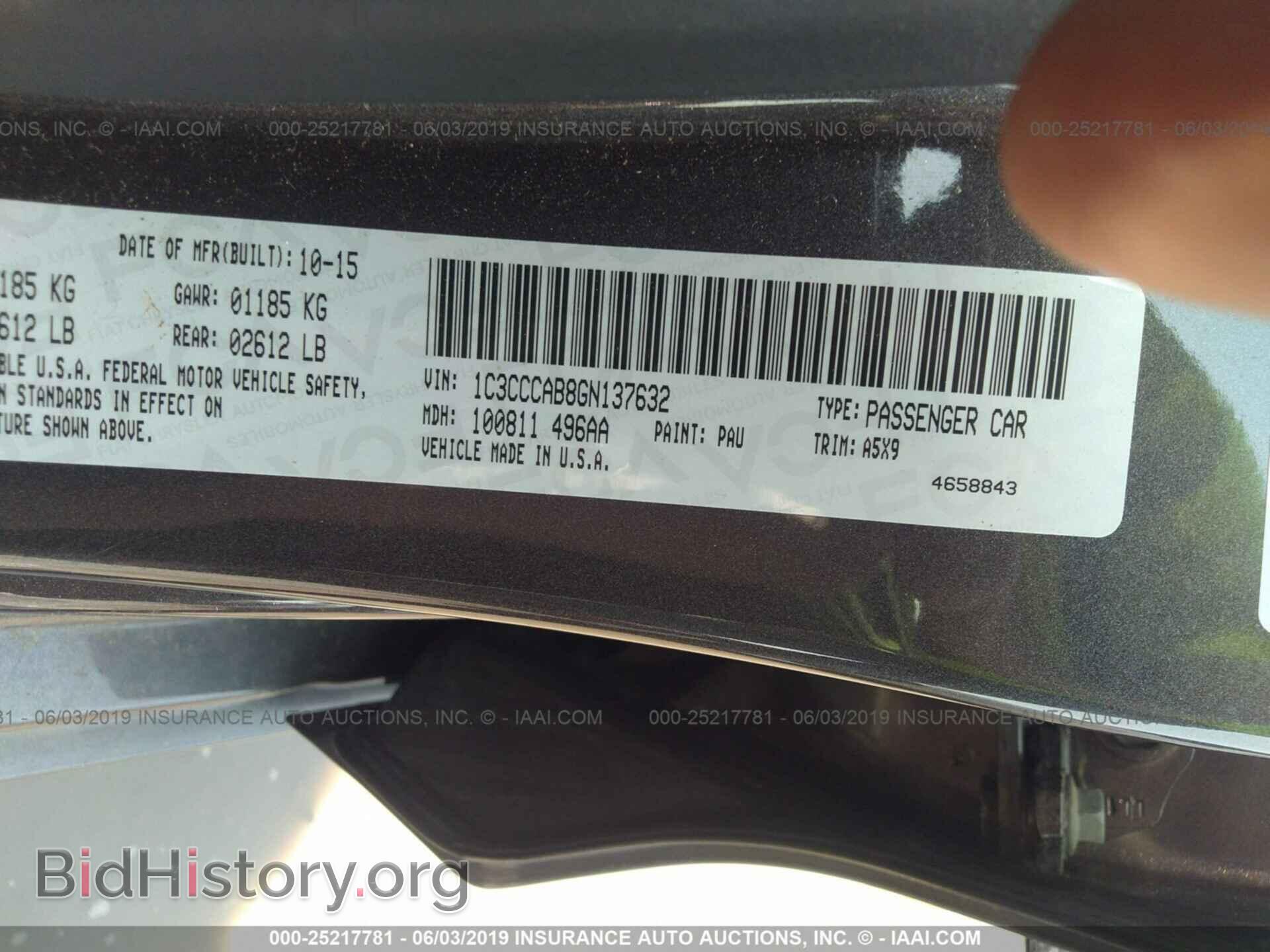 2016 CHRYSLER 200 - VIN: 1C3CCCAB8GN137632 - Photo 9
