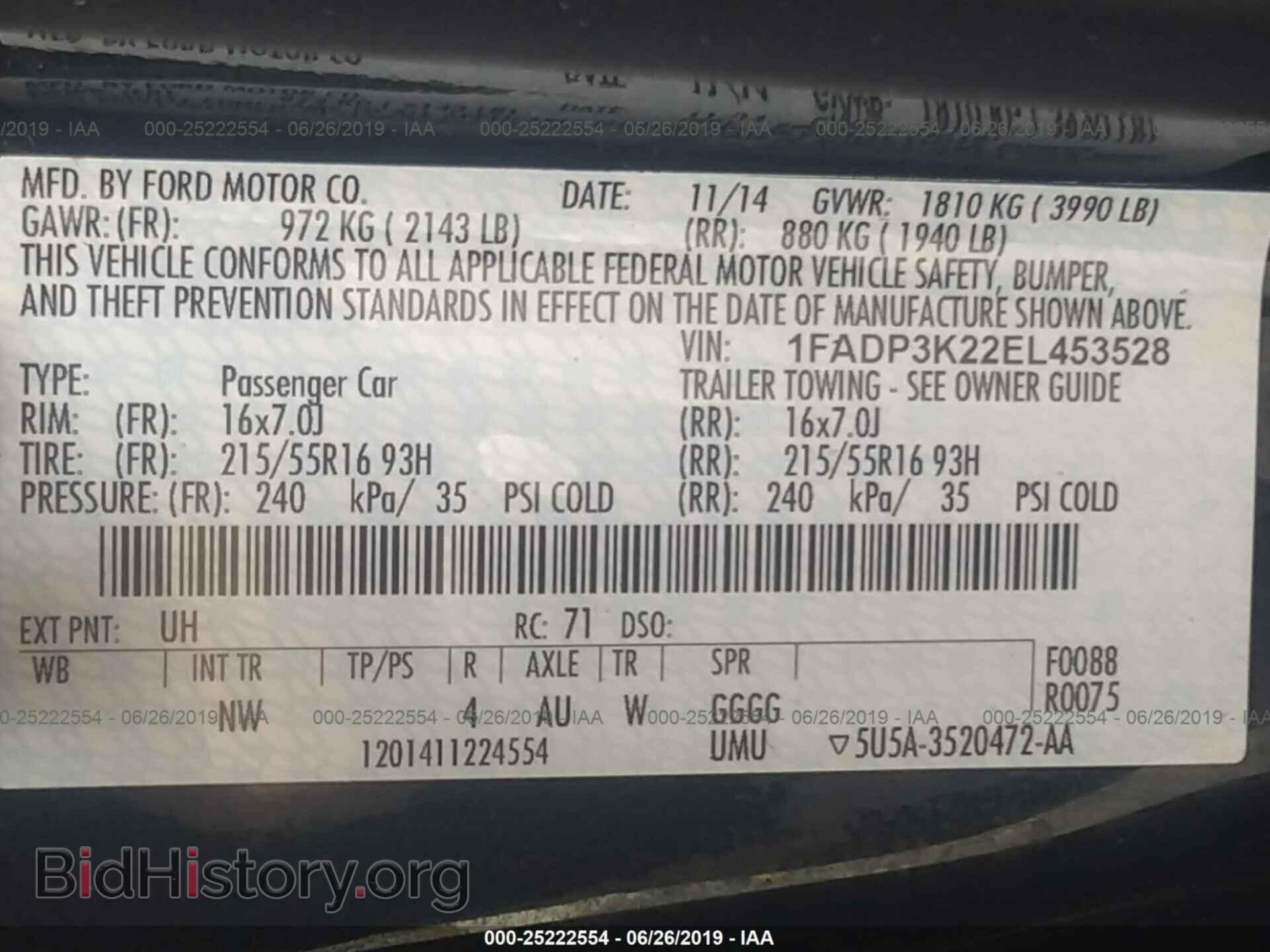 2014 FORD FOCUS - VIN: 1FADP3K22EL453528 - Фото 9
