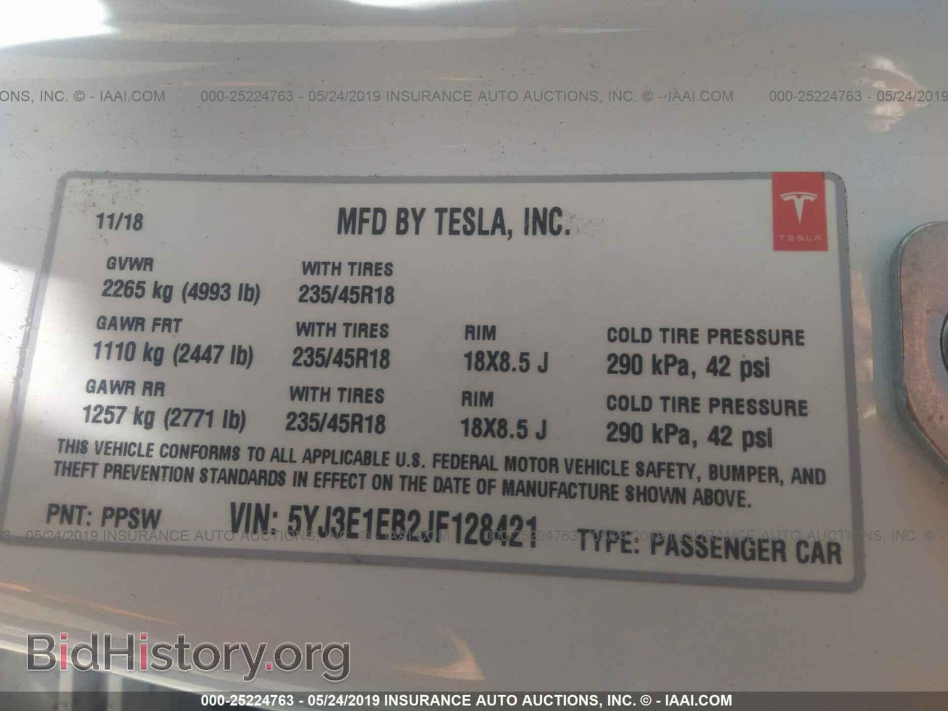 2018 TESLA MODEL 3 - VIN: 5YJ3E1EB2JF128421 - Photo 9