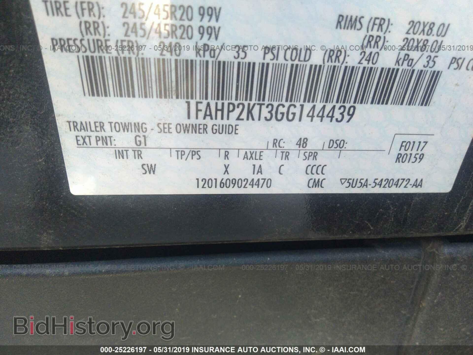 2016 FORD TAURUS - VIN: 1FAHP2KT3GG144439 - Photo 9