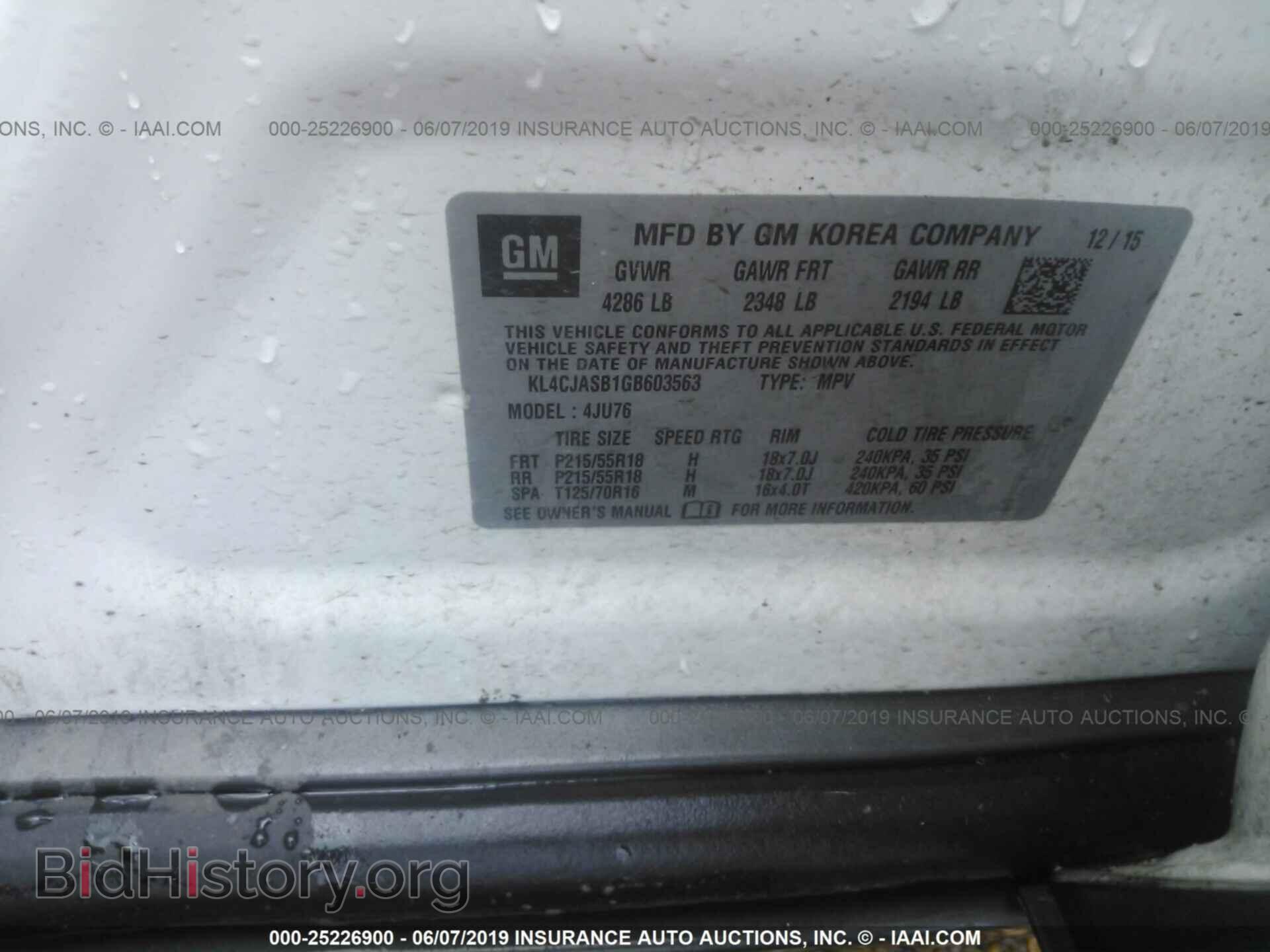 2016 BUICK ENCORE - VIN: KL4CJASB1GB603563 - Фото 9