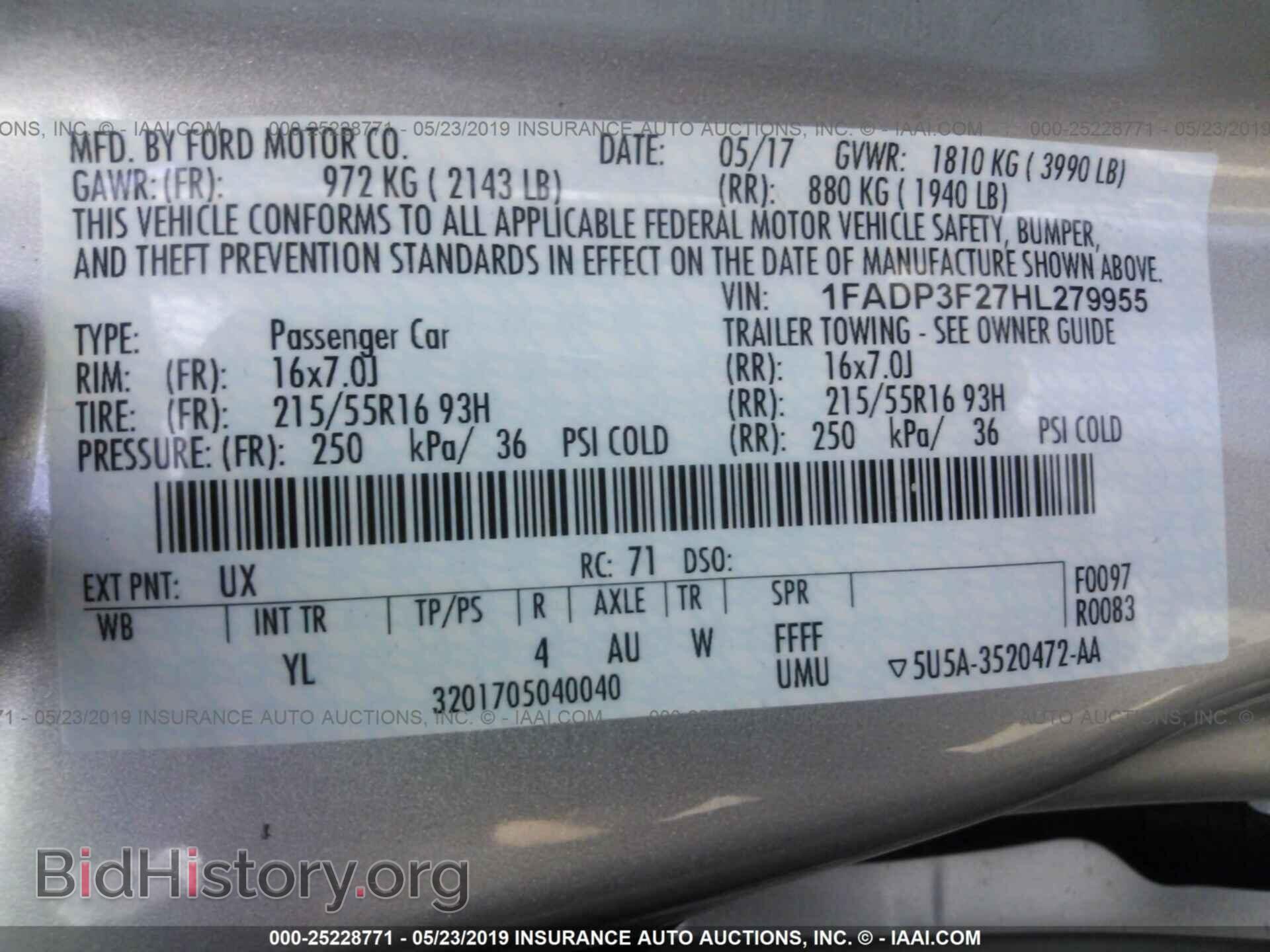 2017 FORD FOCUS - VIN: 1FADP3F27HL279955 - Фото 9