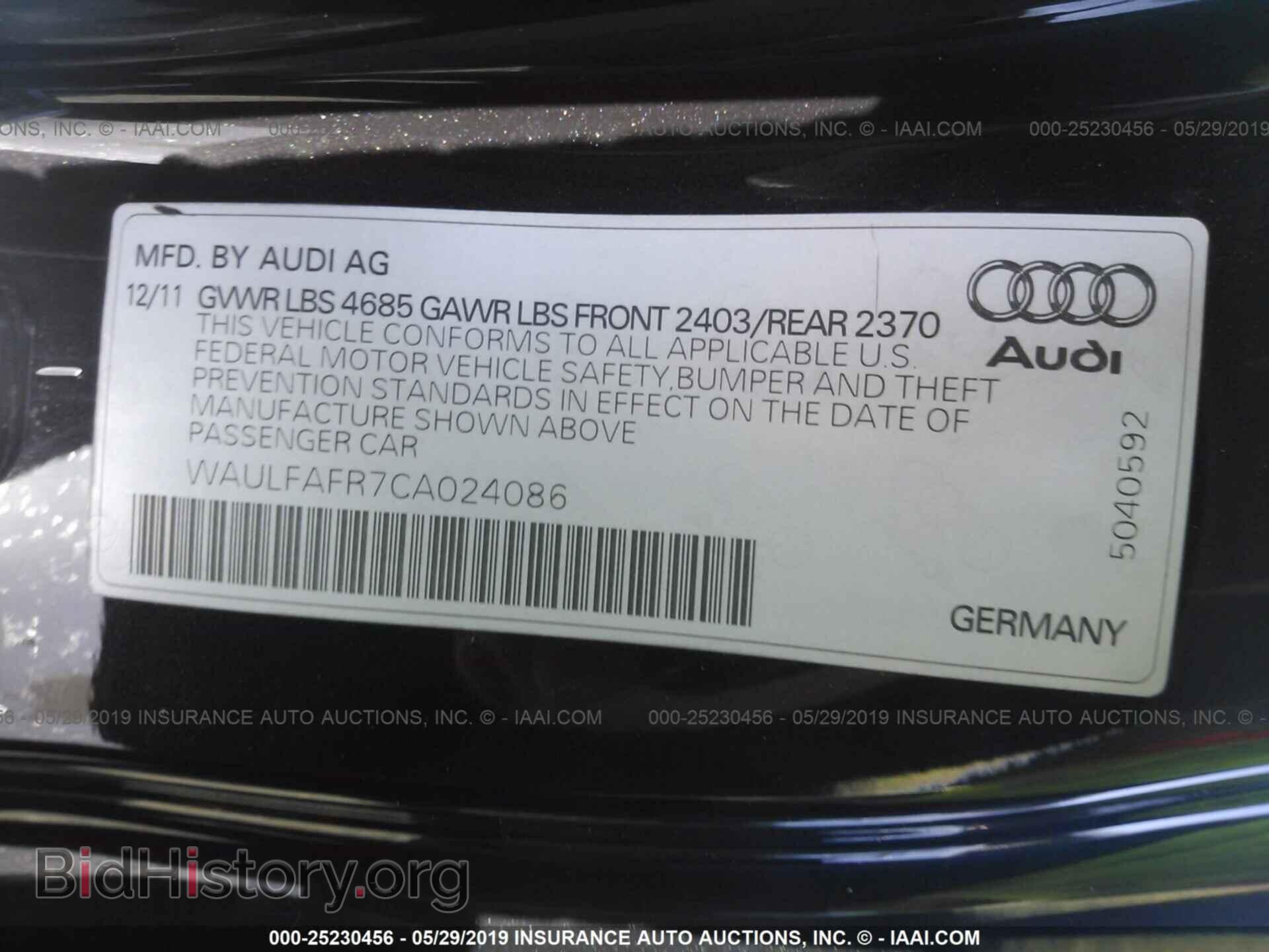 2012 AUDI A5 - VIN: WAULFAFR7CA024086 - Photo 9