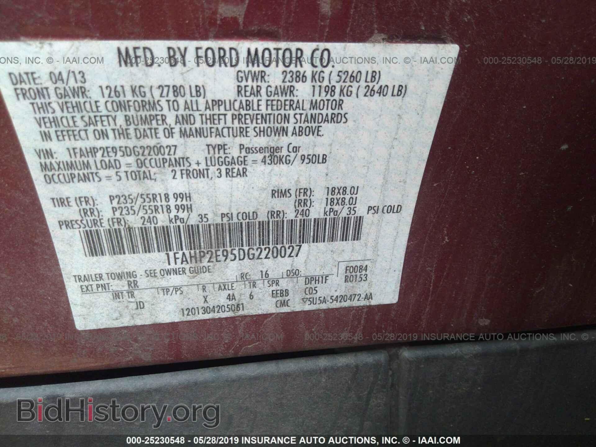 2013 FORD TAURUS - VIN: 1FAHP2E95DG220027 - Photo 9