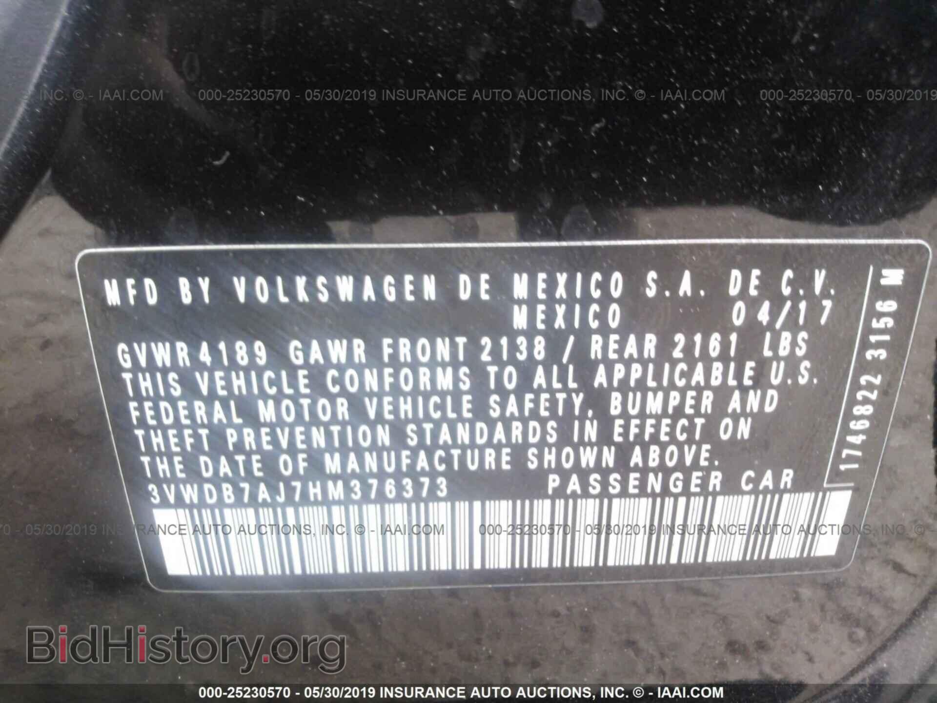 2017 VOLKSWAGEN JETTA - VIN: 3VWDB7AJ7HM376373 - Фото 9