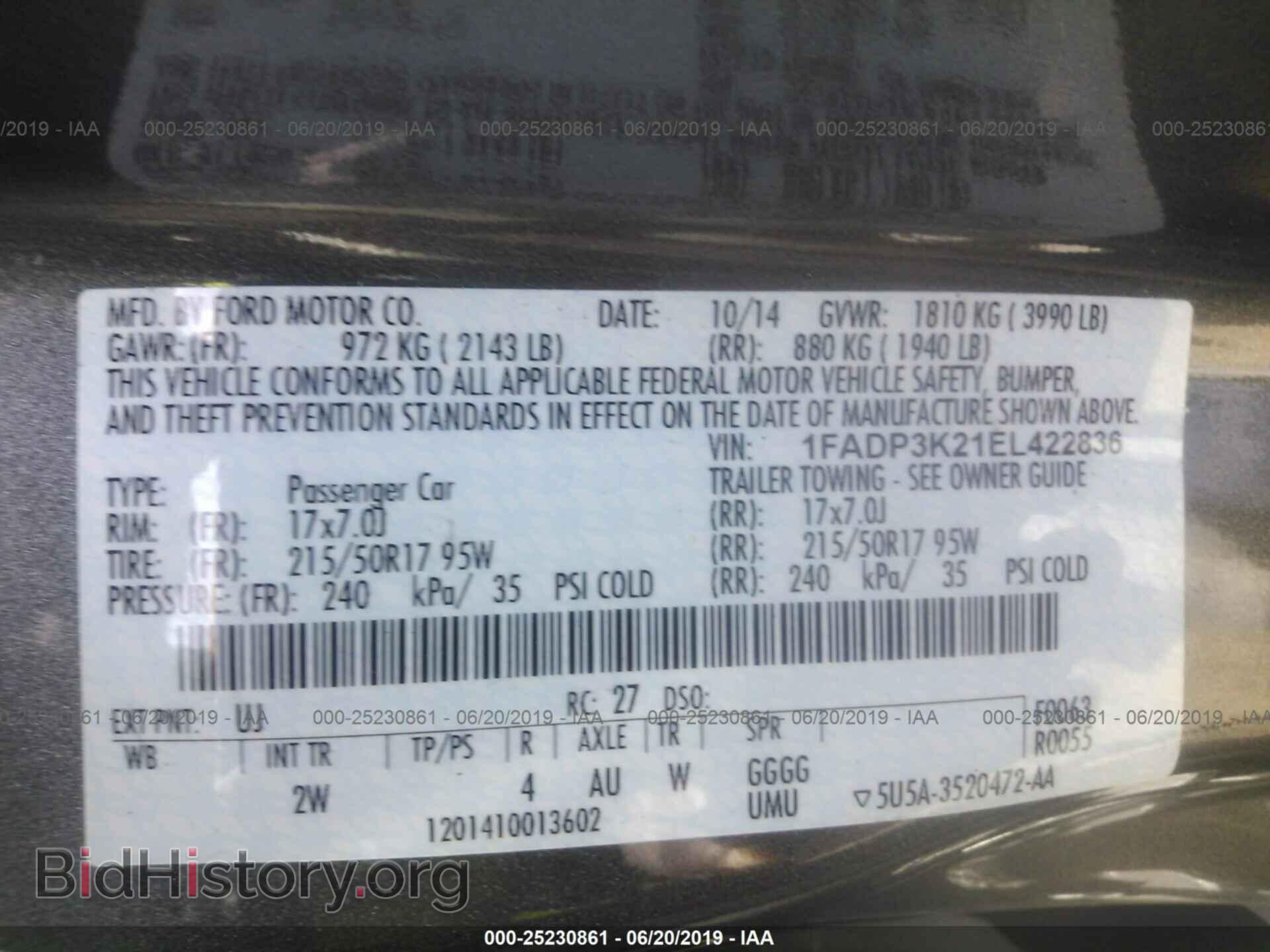 2014 FORD FOCUS - VIN: 1FADP3K21EL422836 - Photo 9