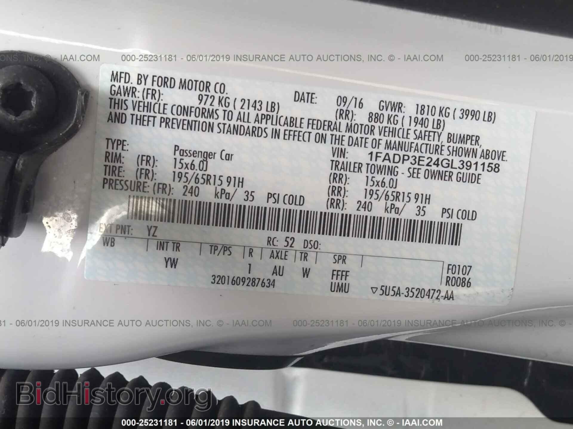 2016 FORD FOCUS - VIN: 1FADP3E24GL391158 - Фото 9