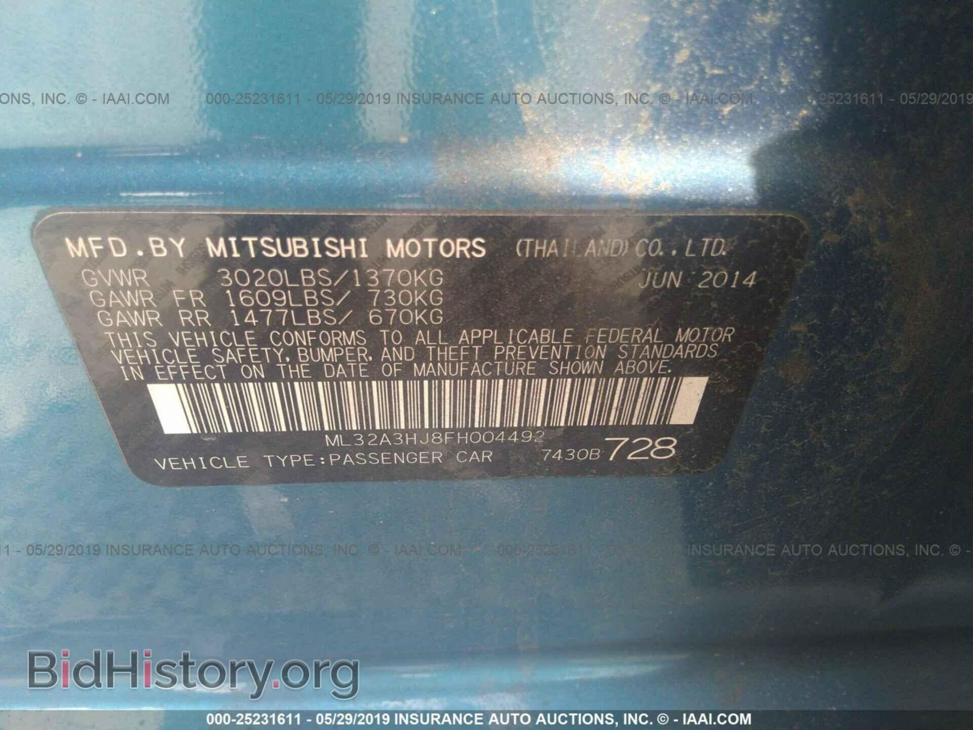2015 MITSUBISHI MIRAGE - VIN: ML32A3HJ8FH004492 - Фото 9