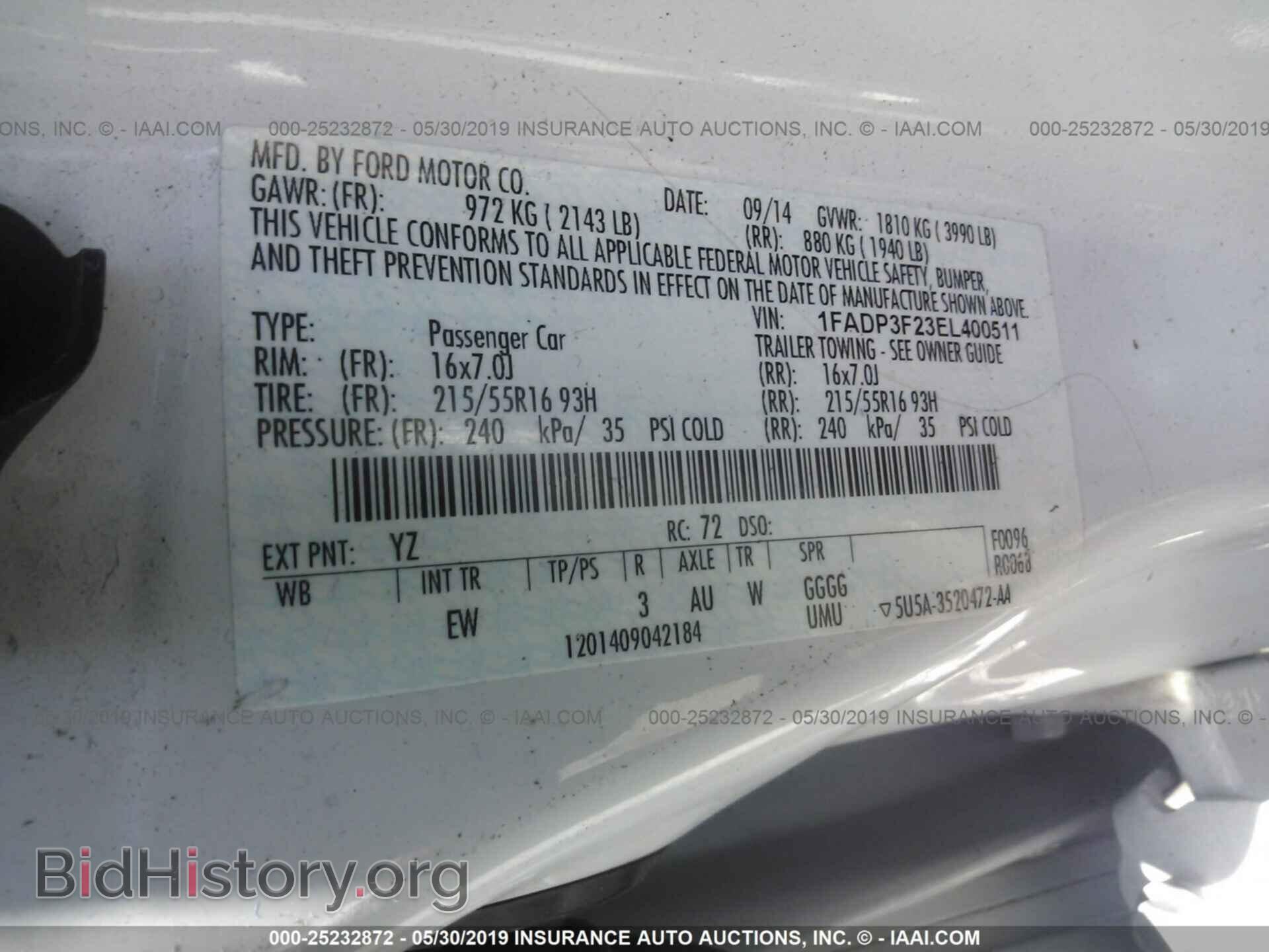 2014 FORD FOCUS - VIN: 1FADP3F23EL400511 - Photo 9