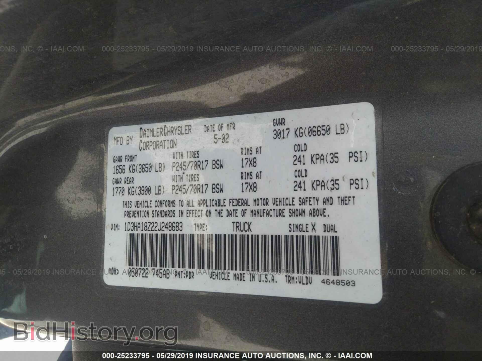 2002 DODGE RAM 1500 - VIN: 1D3HA18Z22J248683 - Photo 9