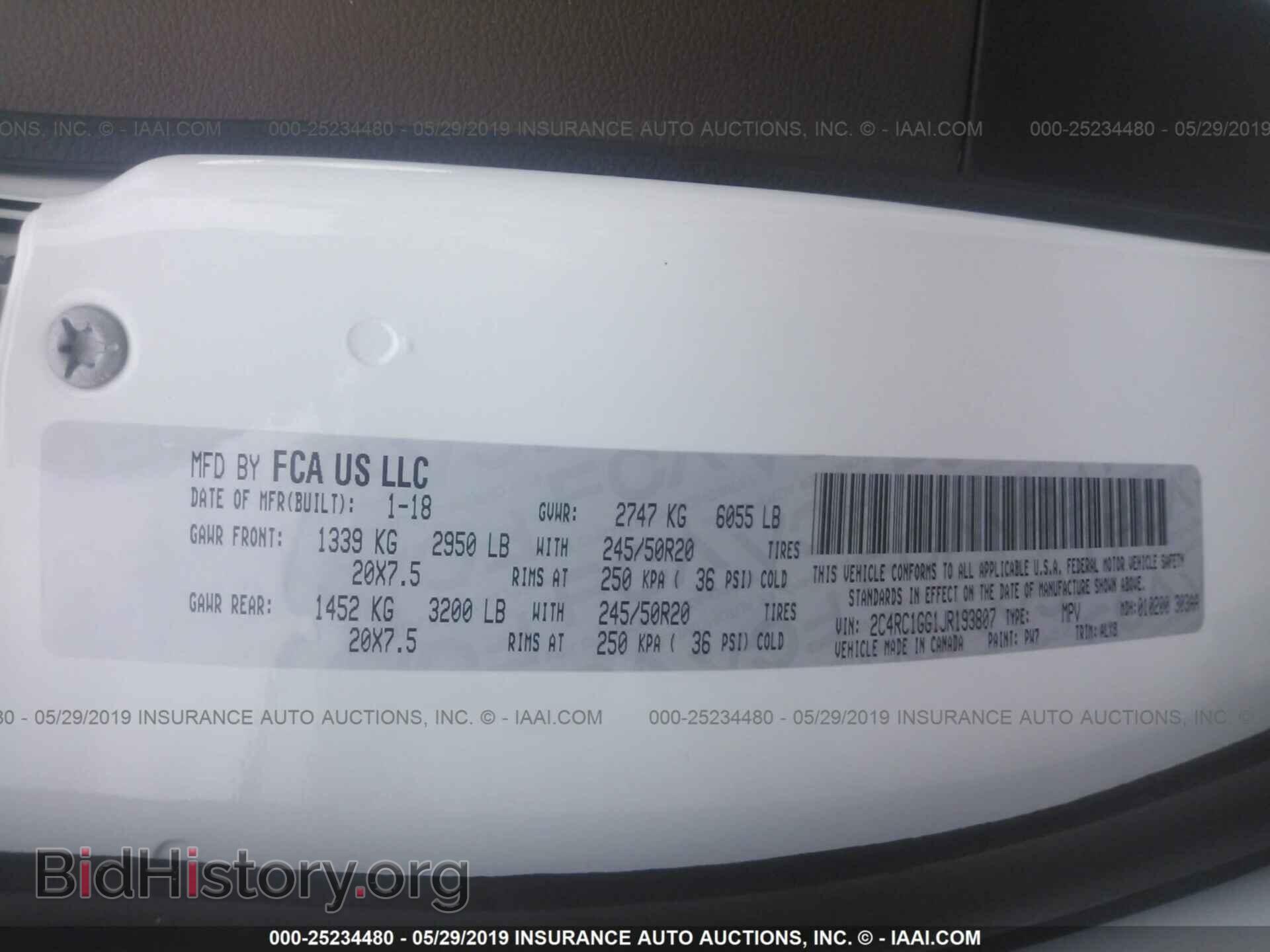2018 CHRYSLER PACIFICA - VIN: 2C4RC1GG1JR193807 - Фото 9