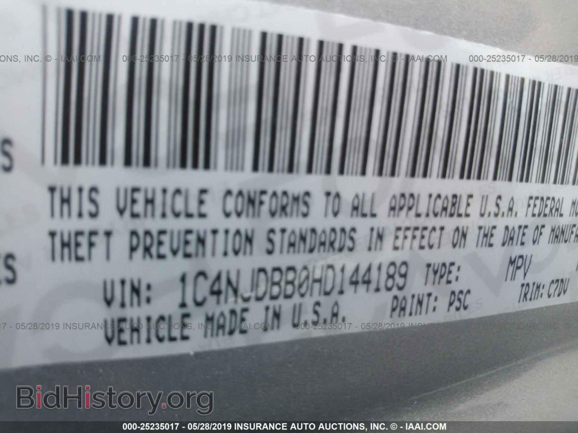 2017 JEEP COMPASS - VIN: 1C4NJDBB0HD144189 - Photo 9