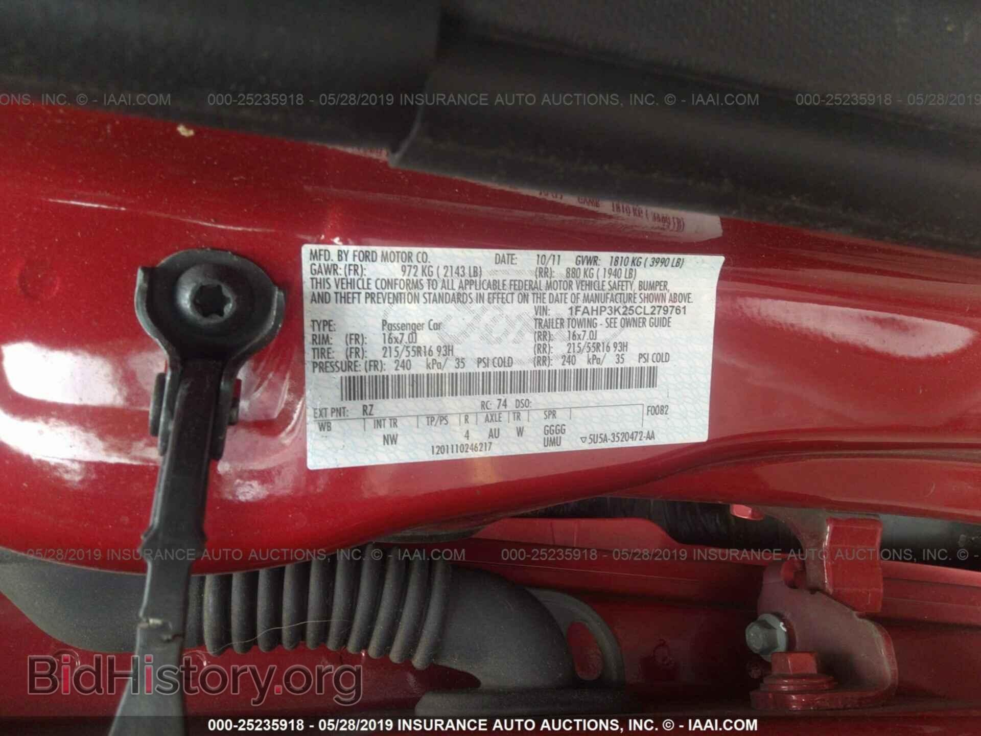 2012 FORD FOCUS - VIN: 1FAHP3K25CL279761 - Фото 9