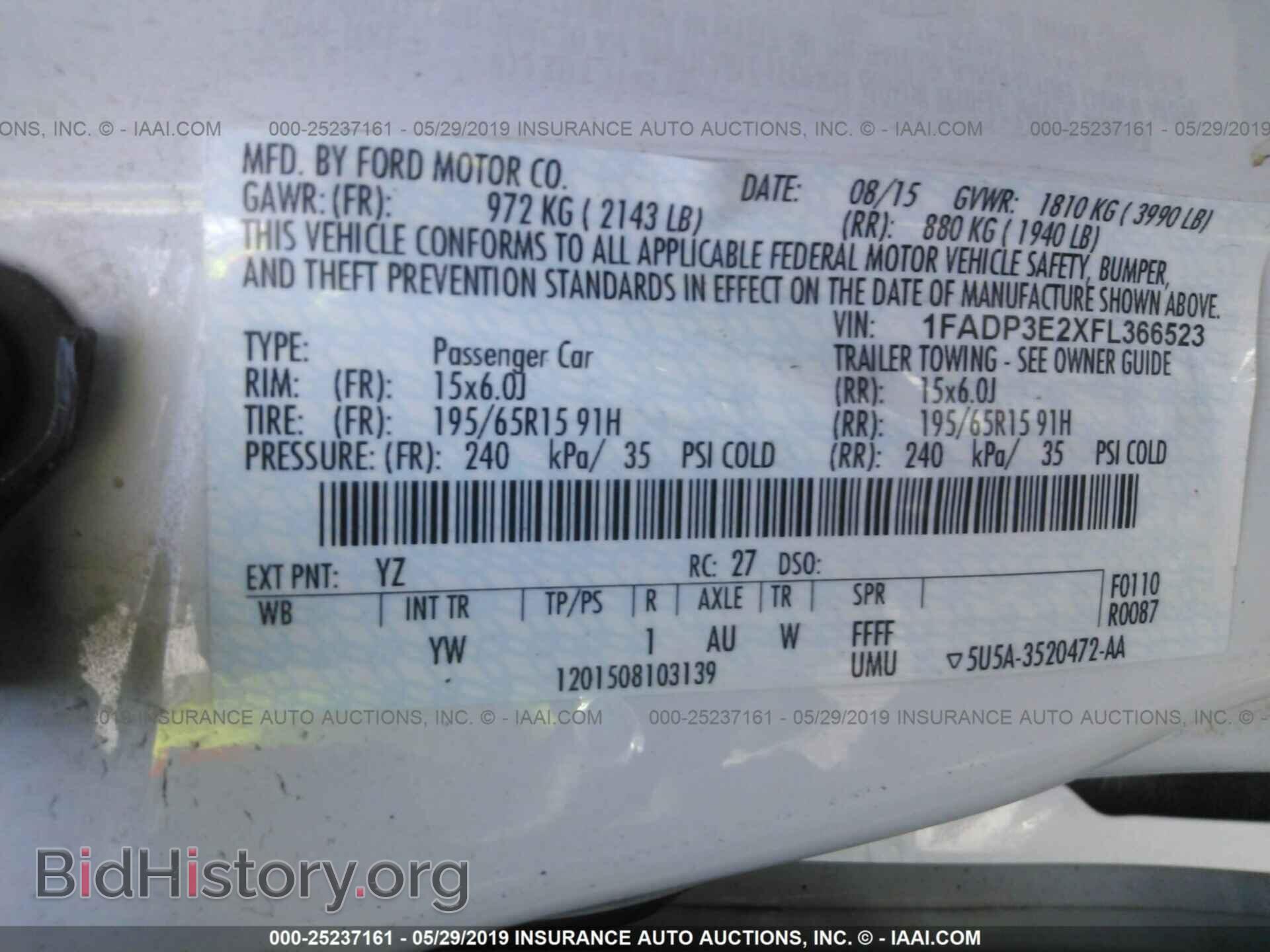 2015 FORD FOCUS - VIN: 1FADP3E2XFL366523 - Фото 9