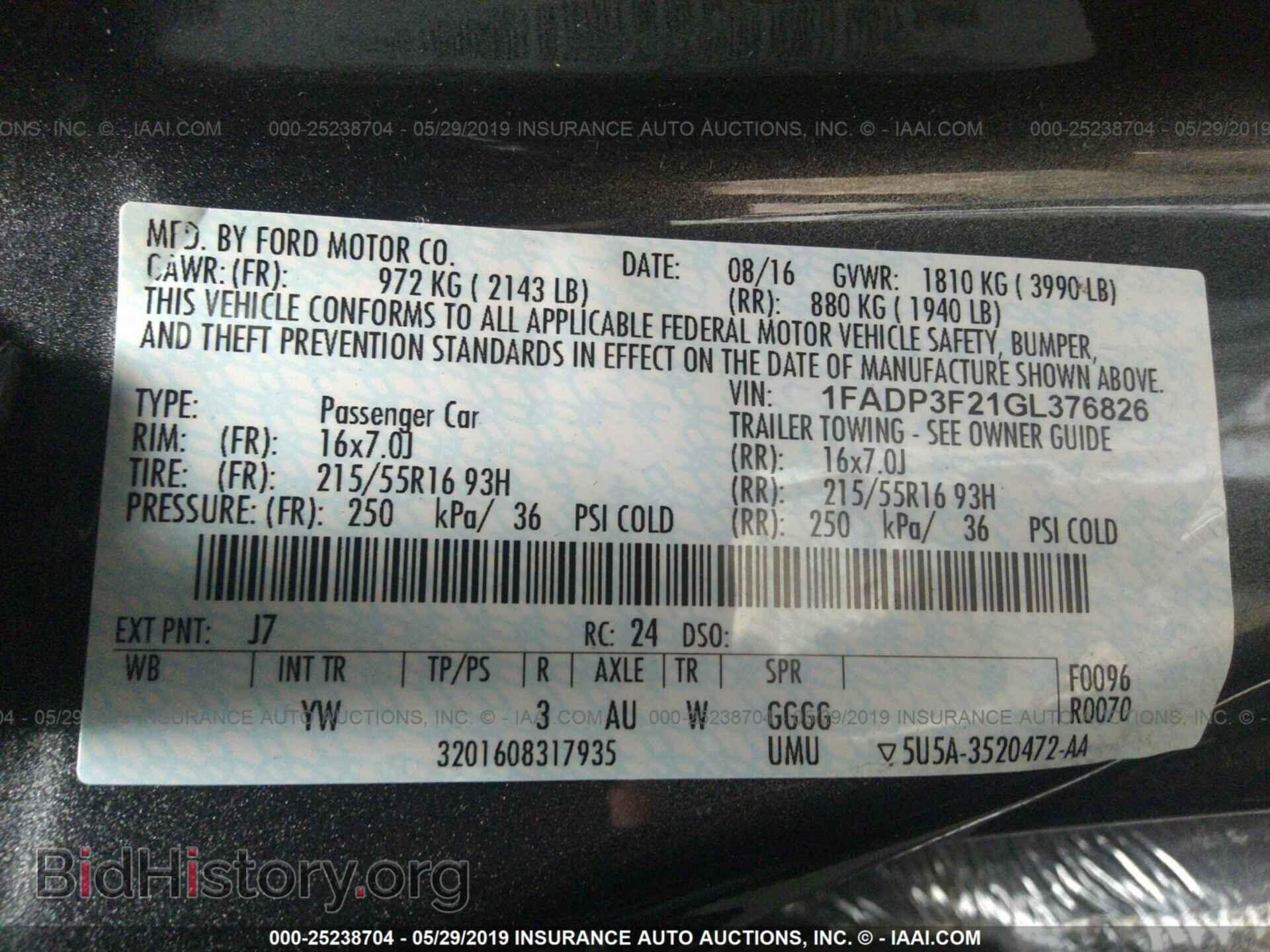 2016 FORD FOCUS - VIN: 1FADP3F21GL376826 - Фото 9
