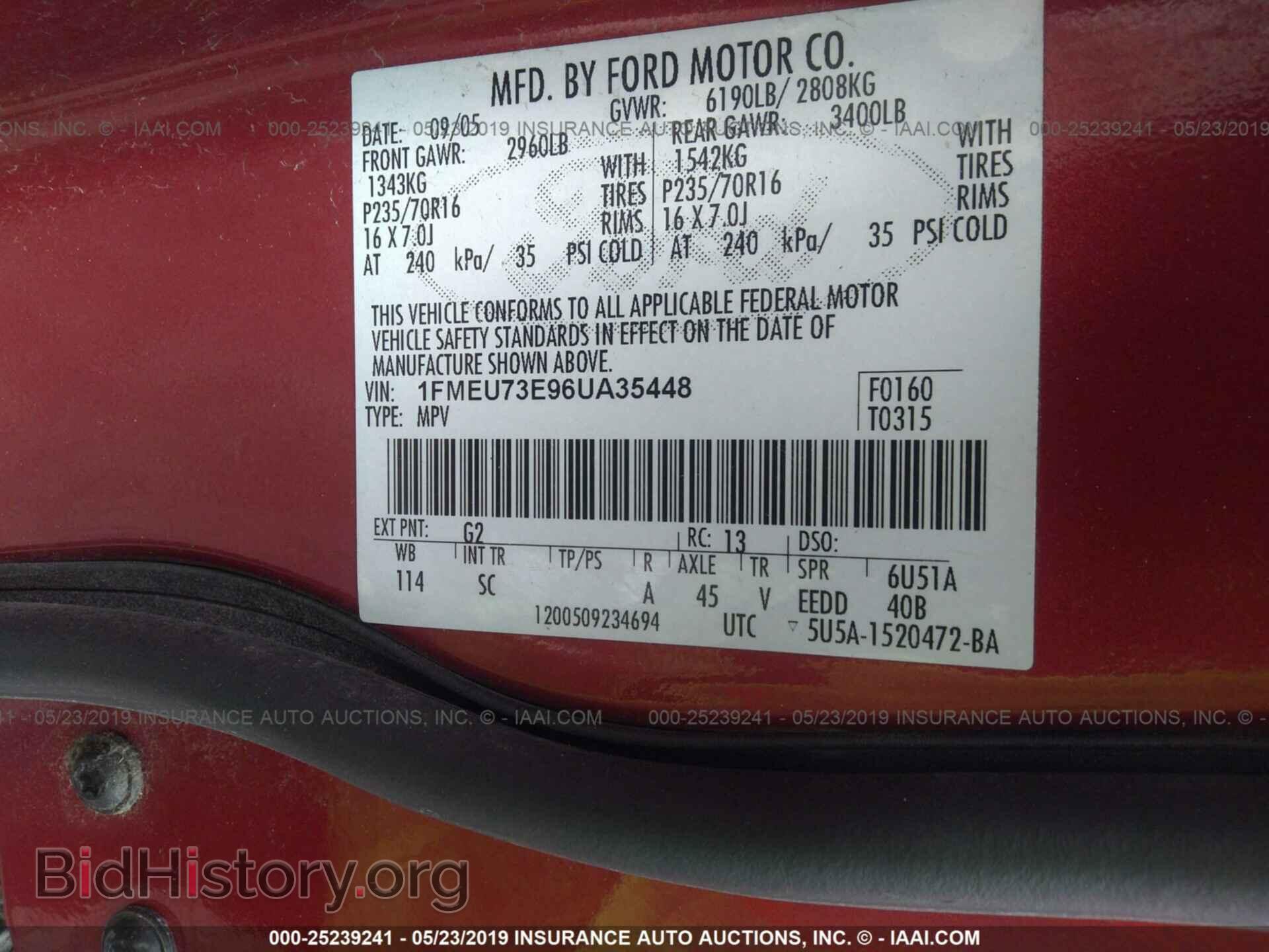2006 FORD EXPLORER - VIN: 1FMEU73E96UA35448 - Фото 9