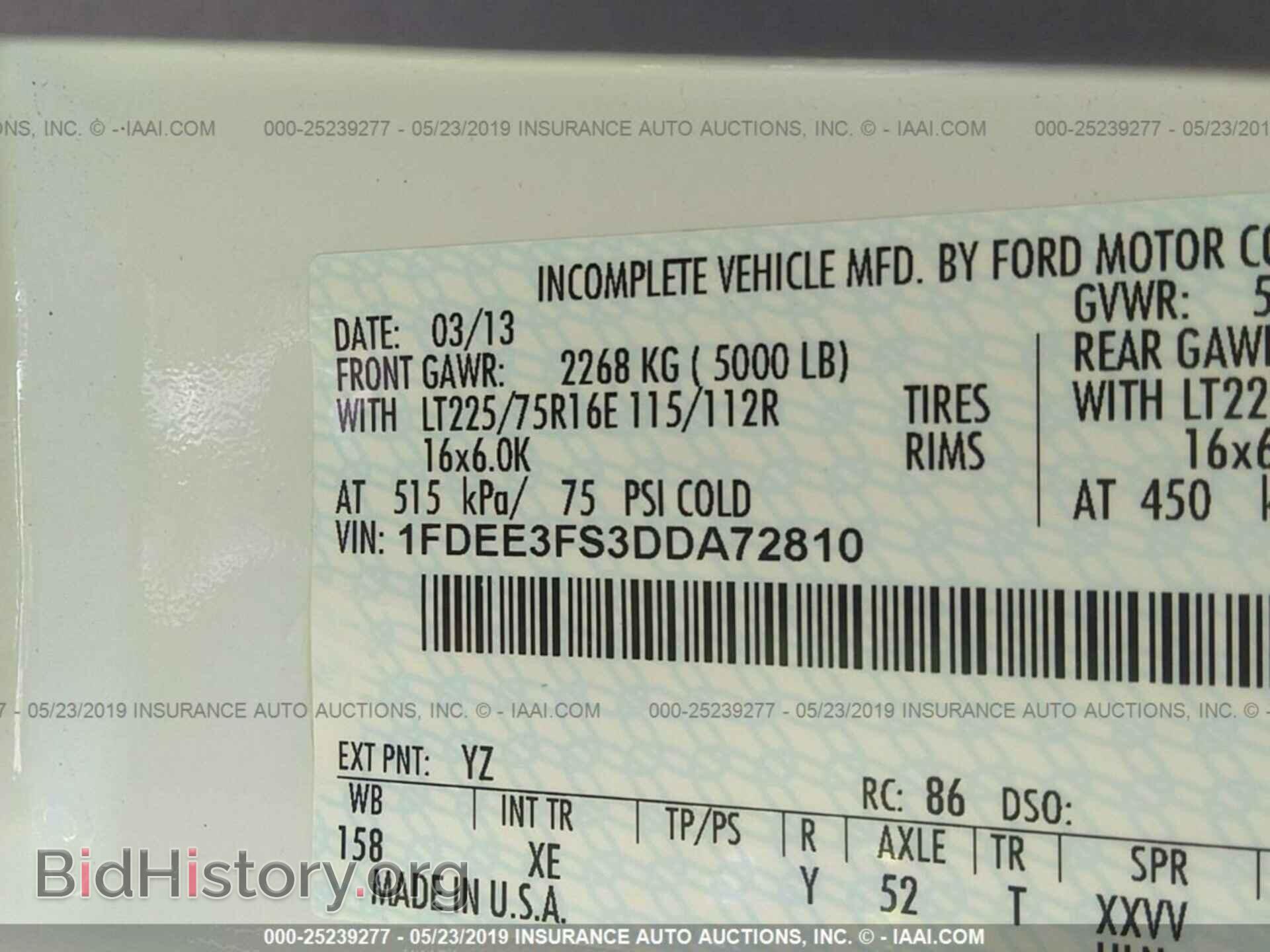 2013 FORD ECONOLINE - VIN: 1FDEE3FS3DDA72810 - Фото 9