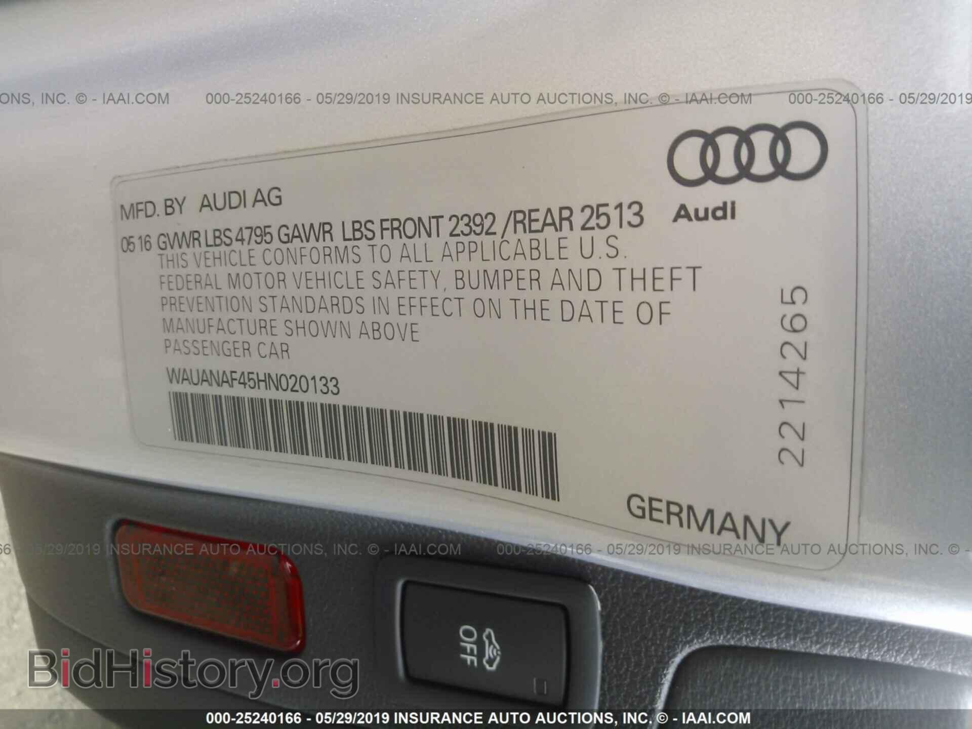 2017 AUDI A4 - VIN: WAUANAF45HN020133 - Photo 9