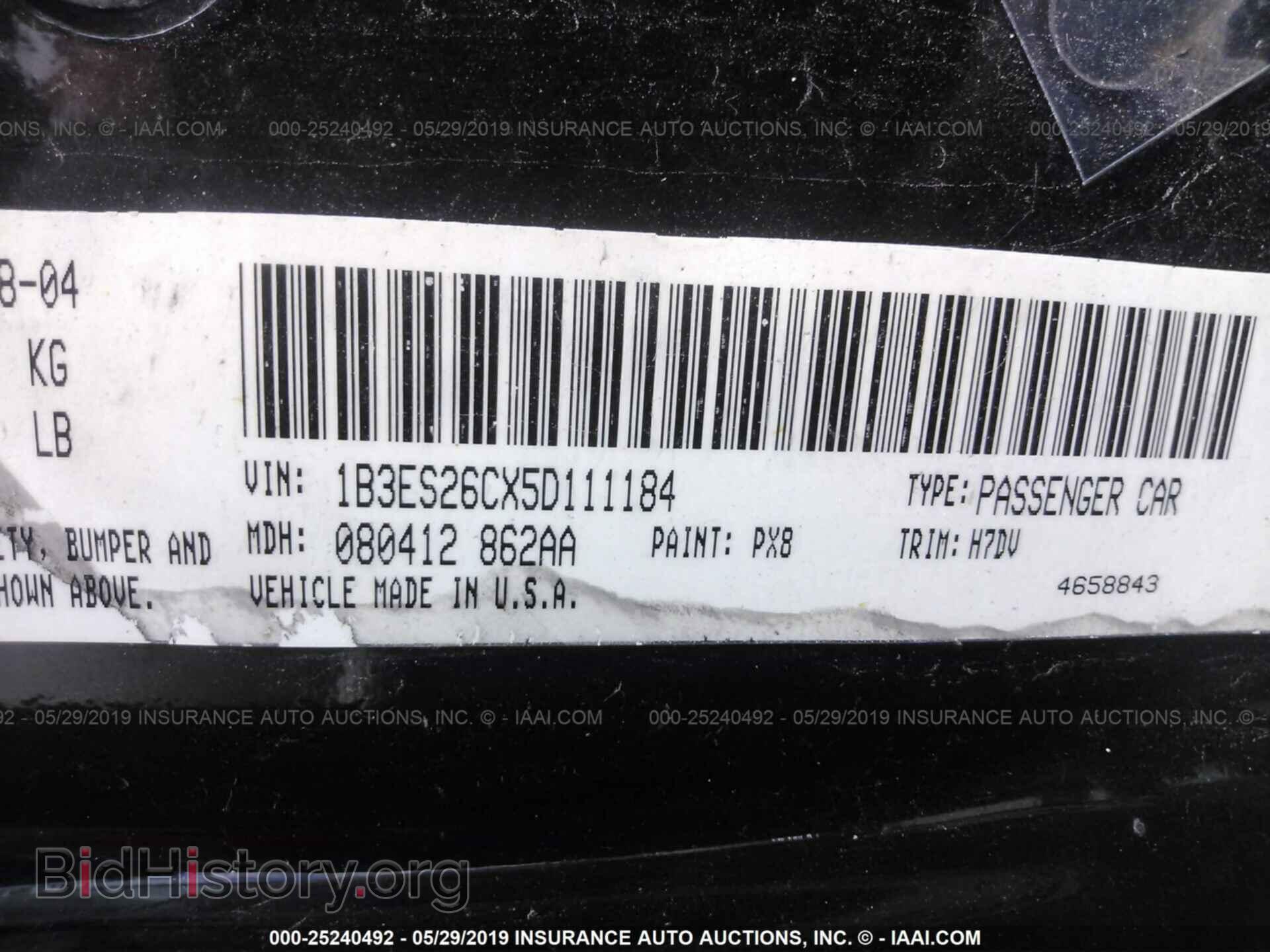 2005 DODGE NEON - VIN: 1B3ES26CX5D111184 - Фото 9