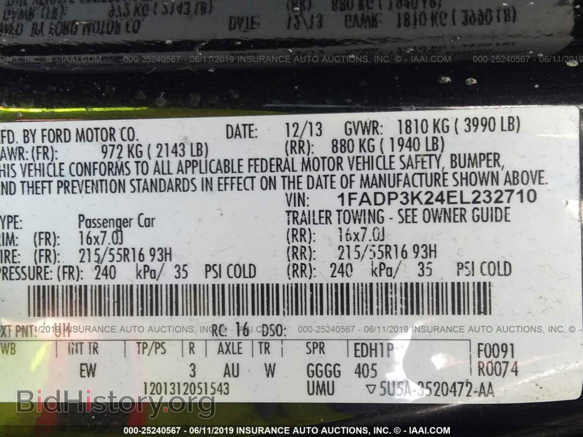 2014 FORD FOCUS - VIN: 1FADP3K24EL232710 - Photo 9