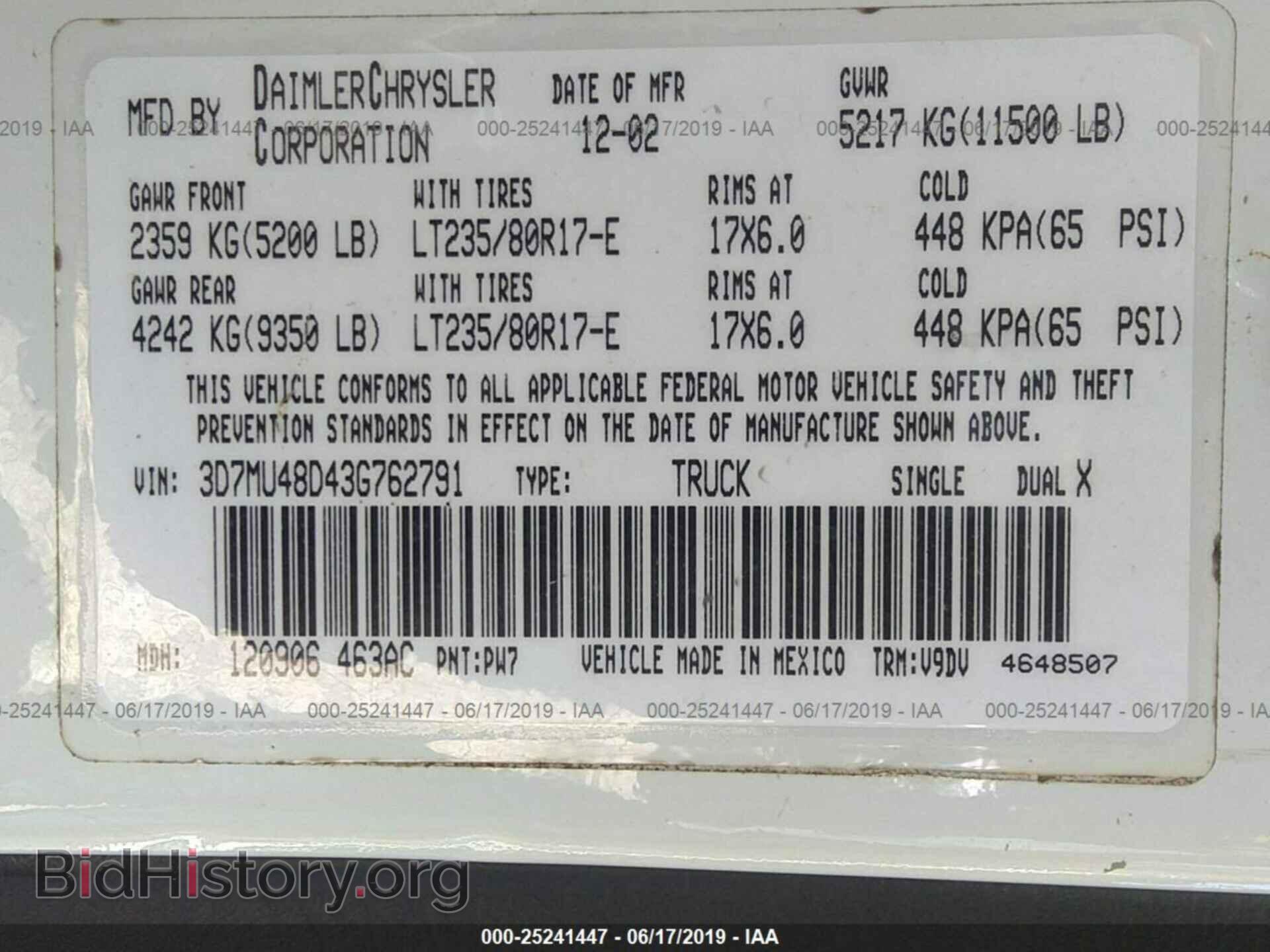 2003 DODGE RAM 3500 - VIN: 3D7MU48D43G762791 - Photo 9