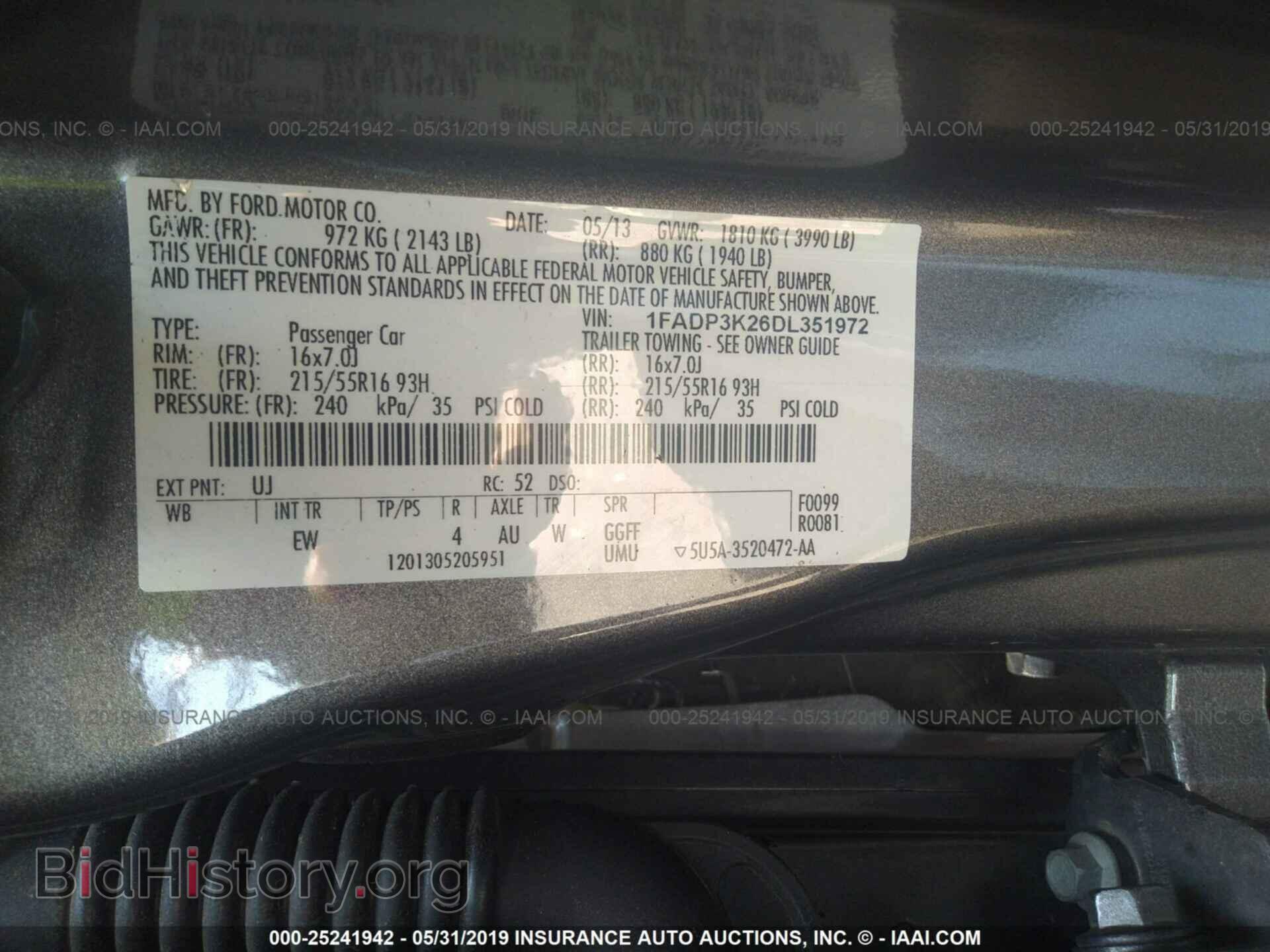 2013 FORD FOCUS - VIN: 1FADP3K26DL351972 - Photo 9