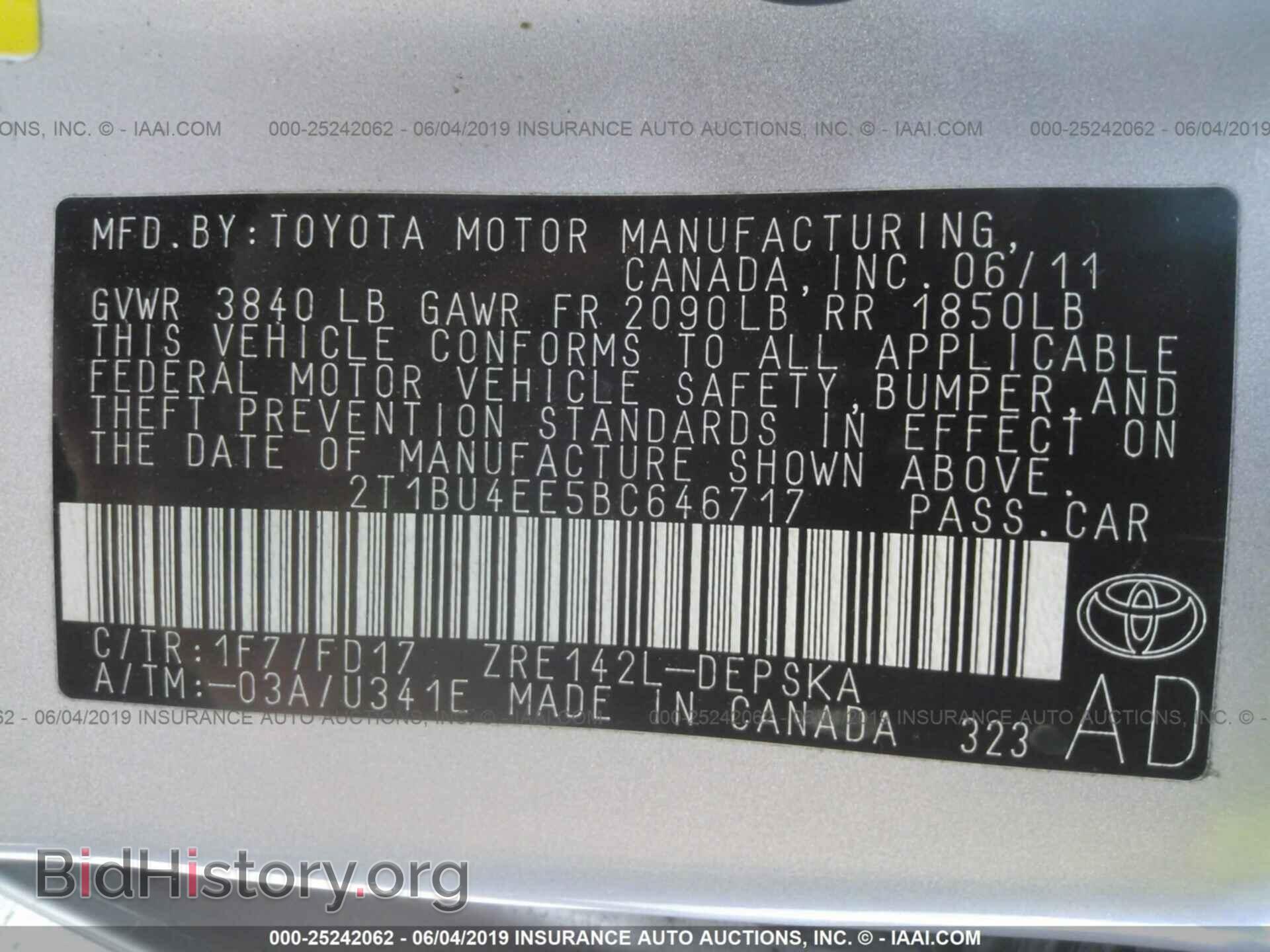 2011 TOYOTA COROLLA - VIN: 2T1BU4EE5BC646717 - Фото 9