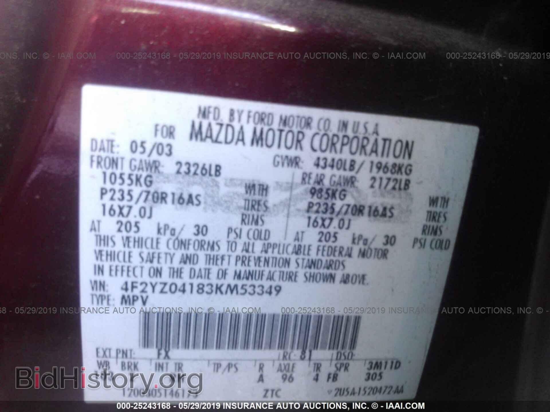2003 MAZDA TRIBUTE - VIN: 4F2YZ04183KM53349 - Photo 9