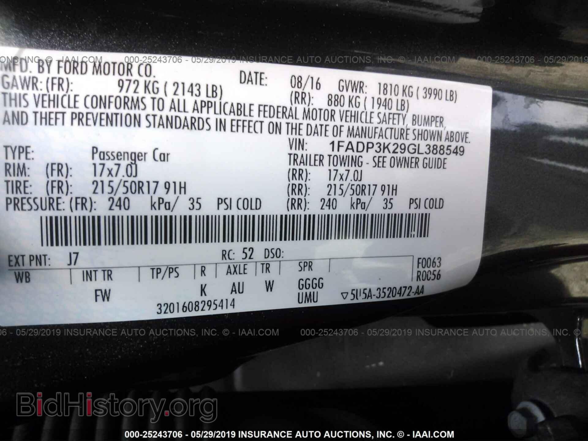 2016 FORD FOCUS - VIN: 1FADP3K29GL388549 - Photo 9