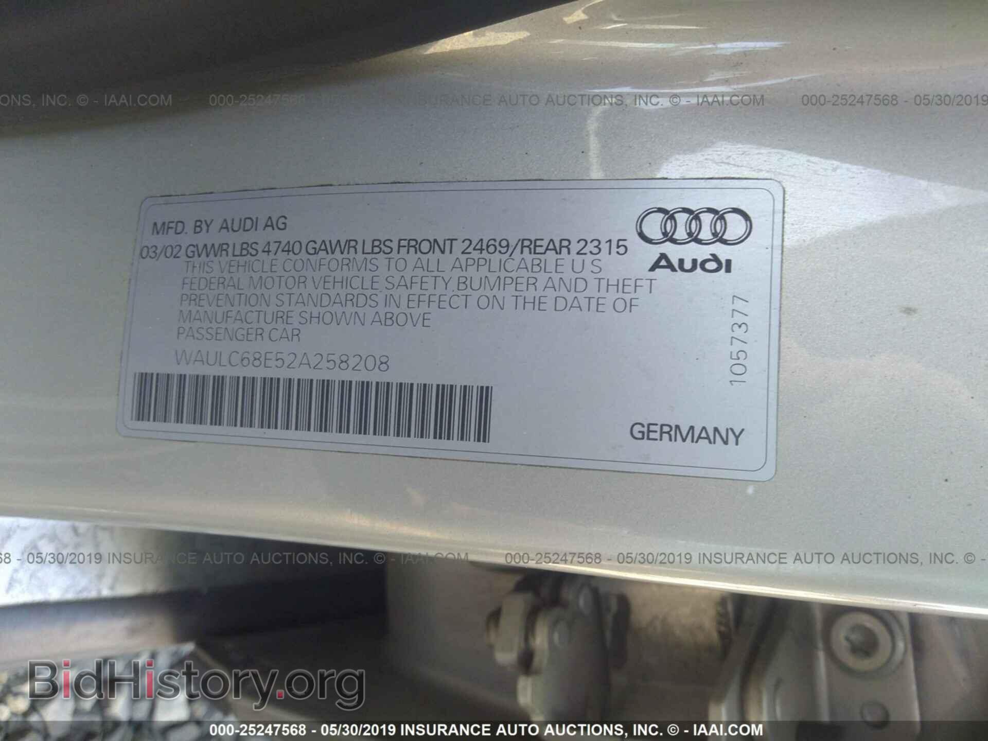 2002 AUDI A4 - VIN: WAULC68E52A258208 - Photo 9