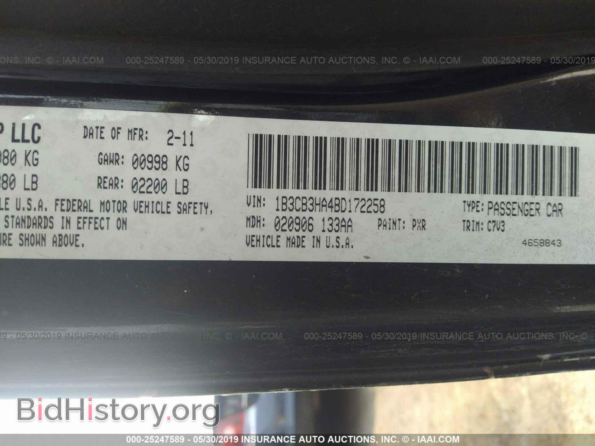 2011 DODGE CALIBER - VIN: 1B3CB3HA4BD172258 - Фото 9
