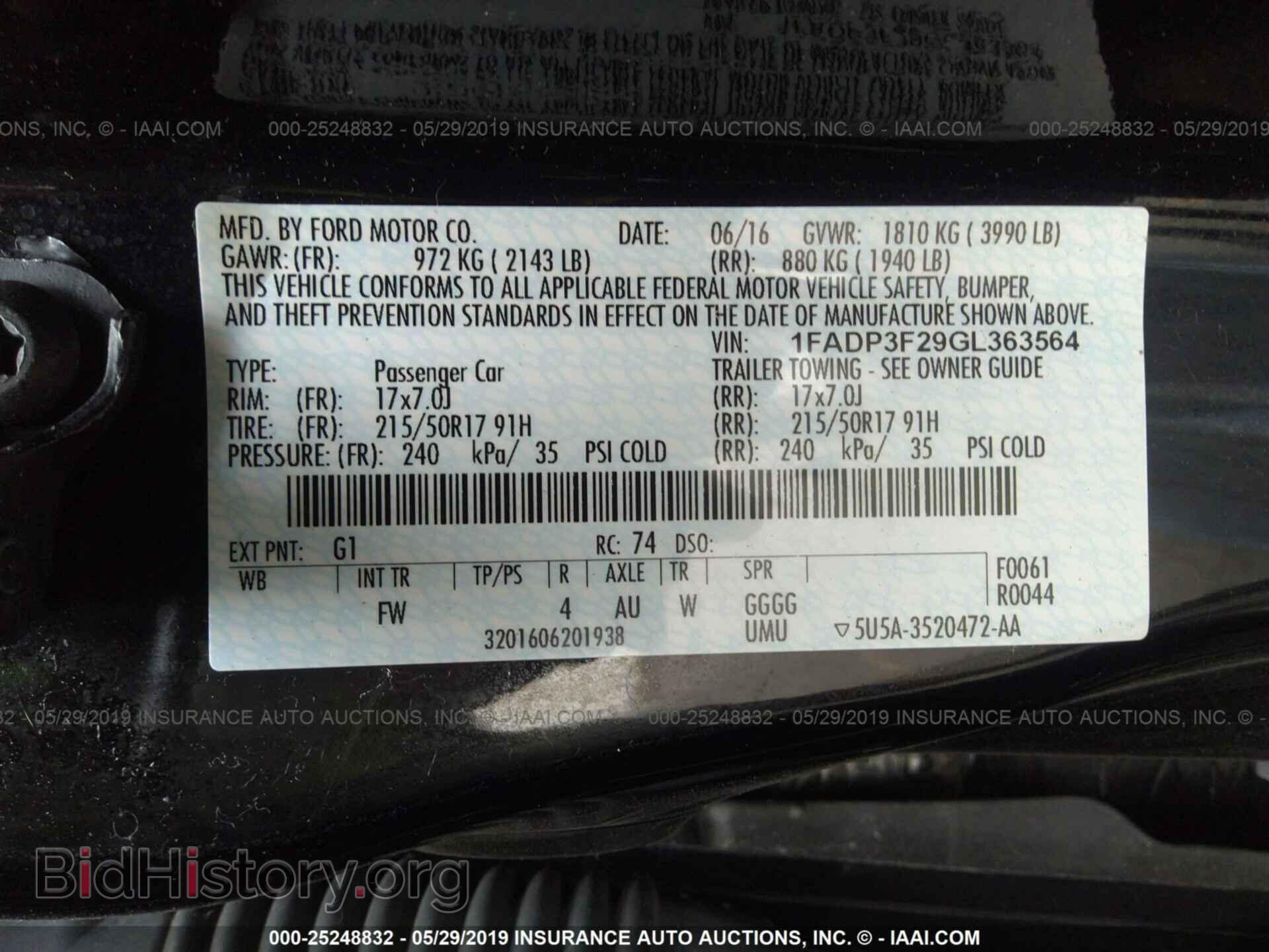 2016 FORD FOCUS - VIN: 1FADP3F29GL363564 - Фото 9