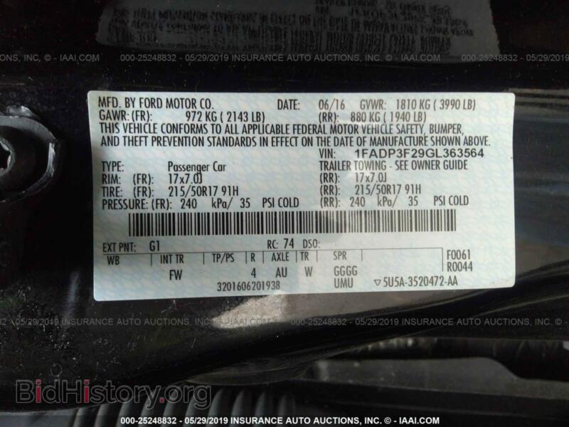 2016 Ford FOCUS (VIN 1FADP3F29GL363564) — фото 9 из 10