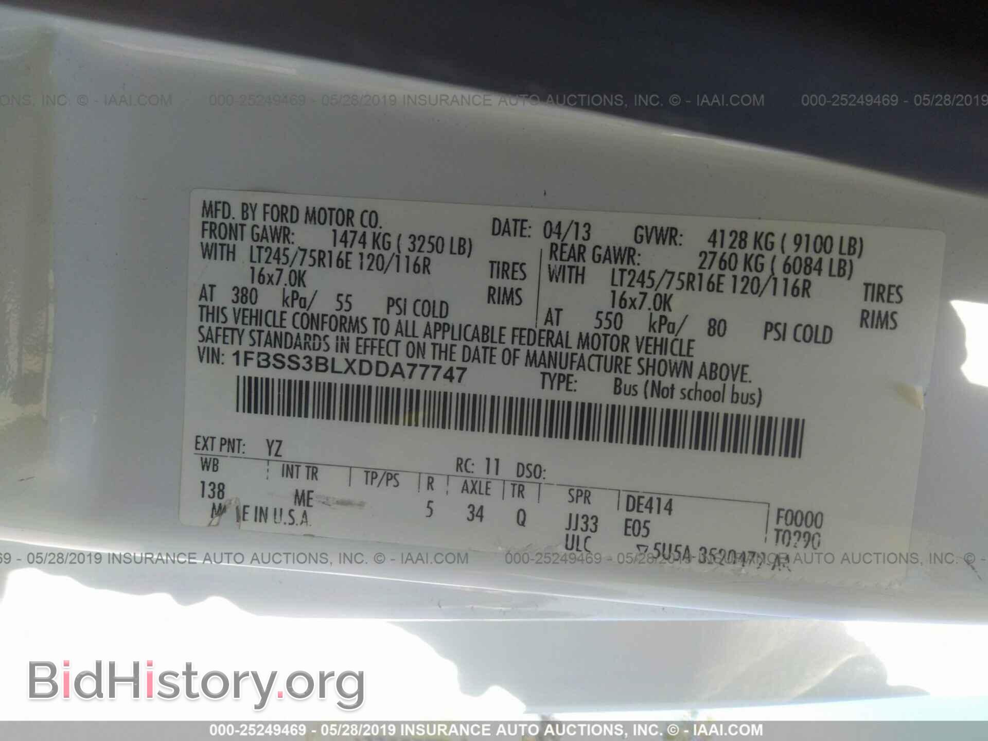 2013 FORD ECONOLINE - VIN: 1FBSS3BLXDDA77747 - Фото 9