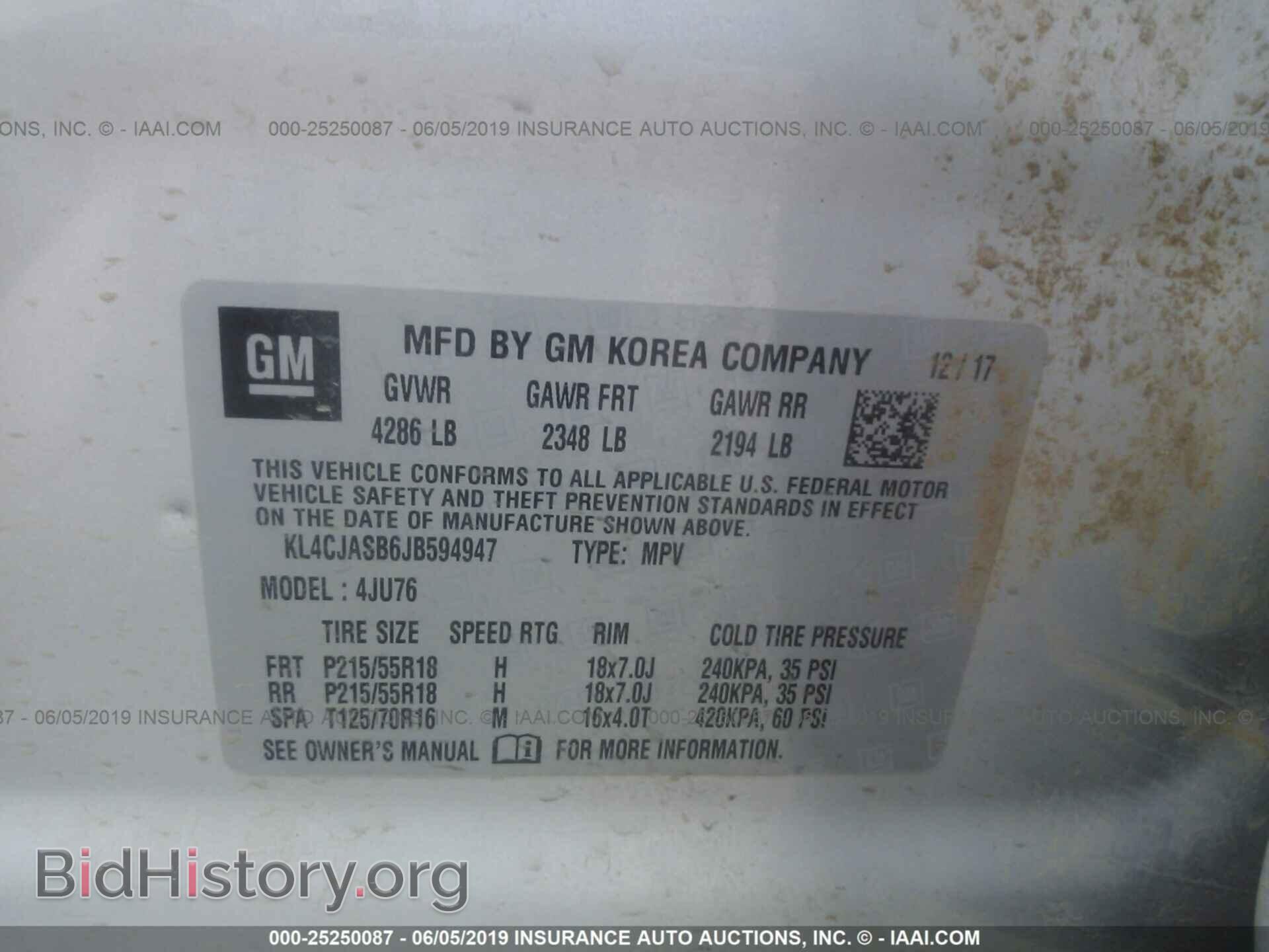 2018 BUICK ENCORE - VIN: KL4CJASB6JB594947 - Photo 9