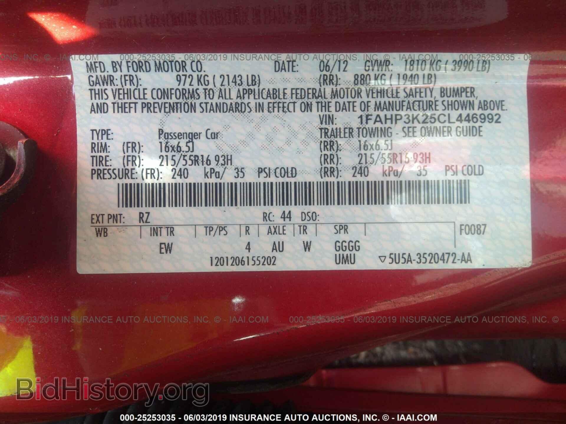 2012 FORD FOCUS - VIN: 1FAHP3K25CL446992 - Фото 9