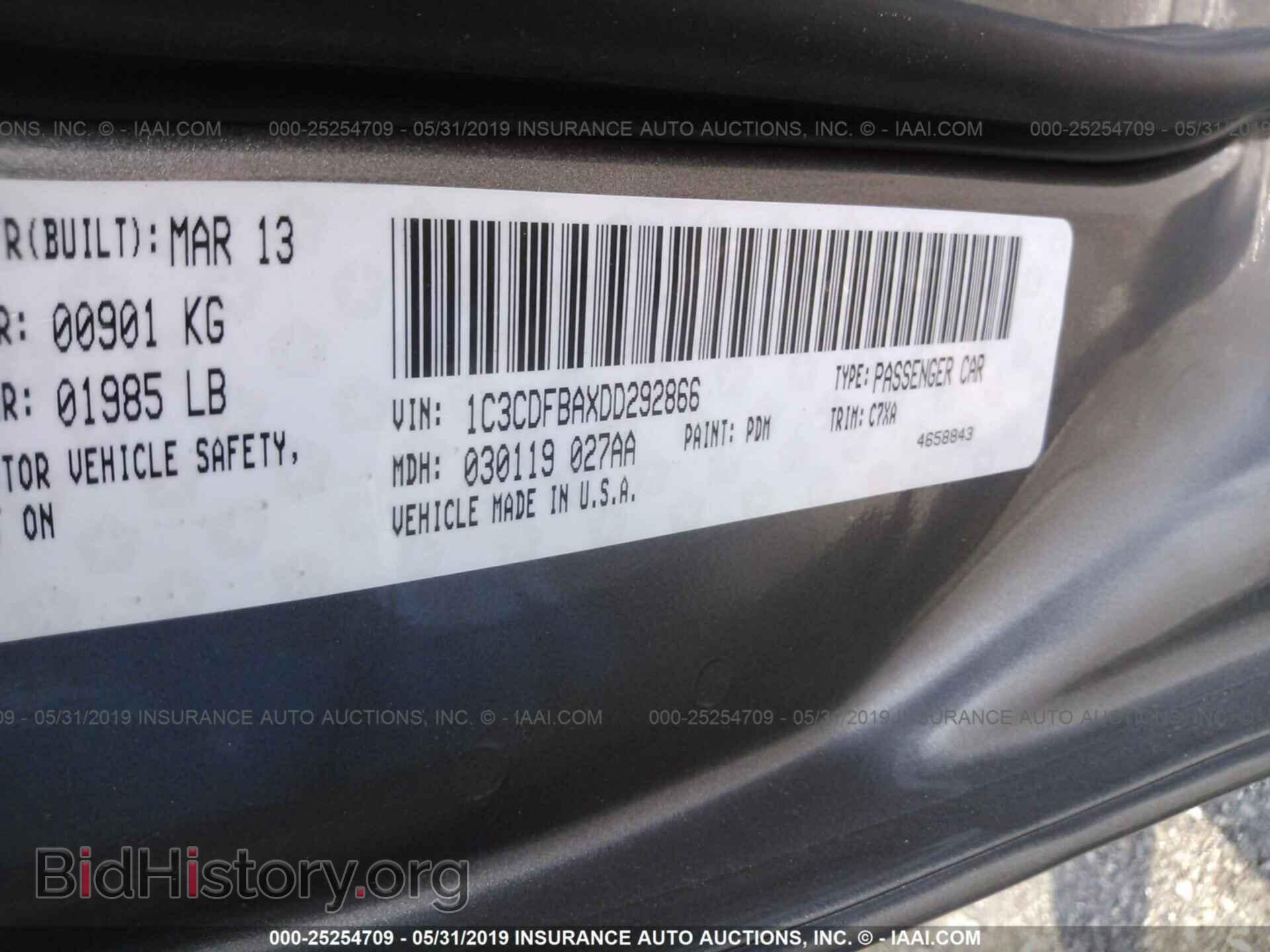 2013 DODGE DART - VIN: 1C3CDFBAXDD292866 - Photo 9