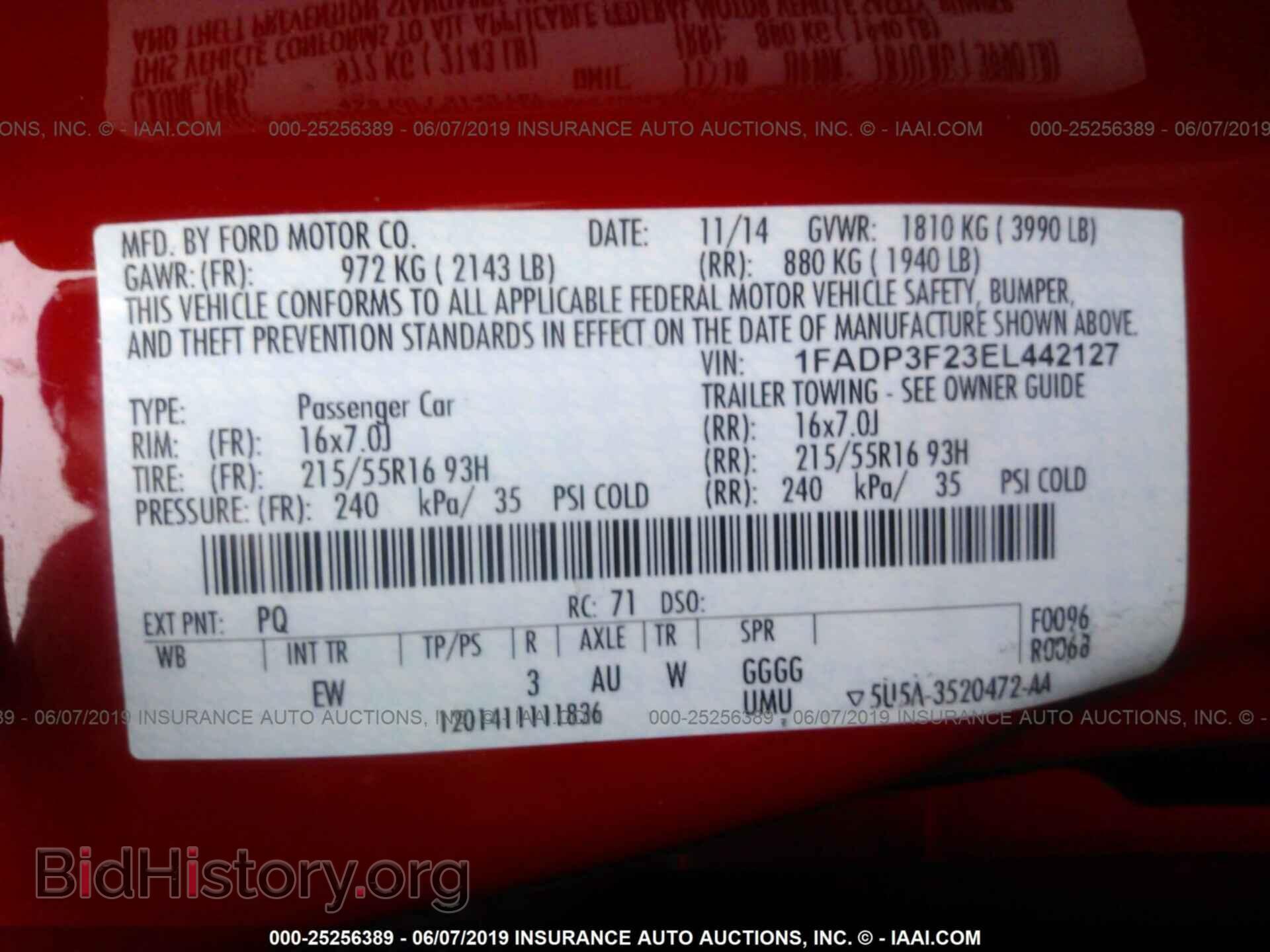 2014 FORD FOCUS - VIN: 1FADP3F23EL442127 - Фото 9