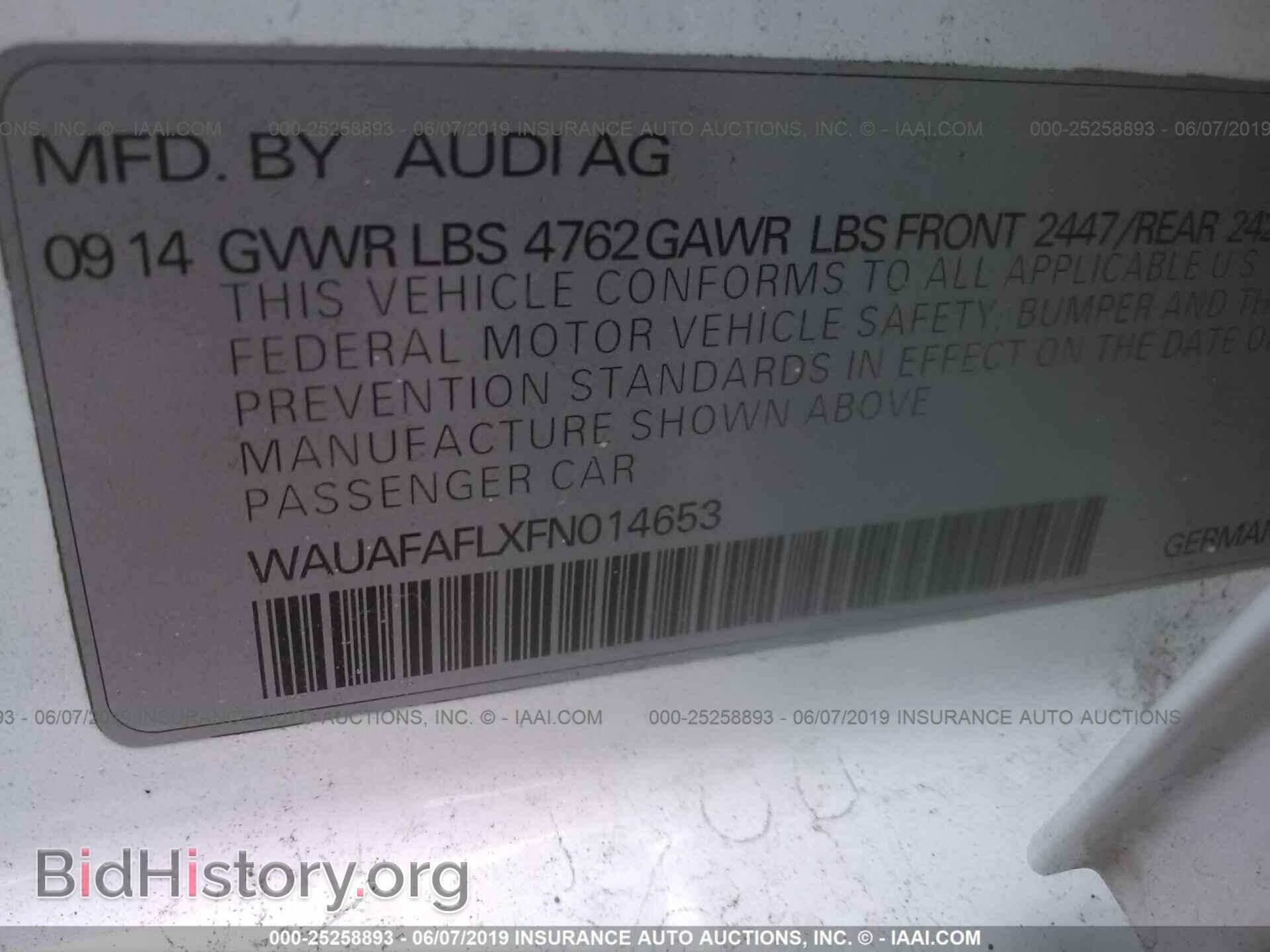 2015 AUDI A4 - VIN: WAUAFAFLXFN014653 - Photo 9