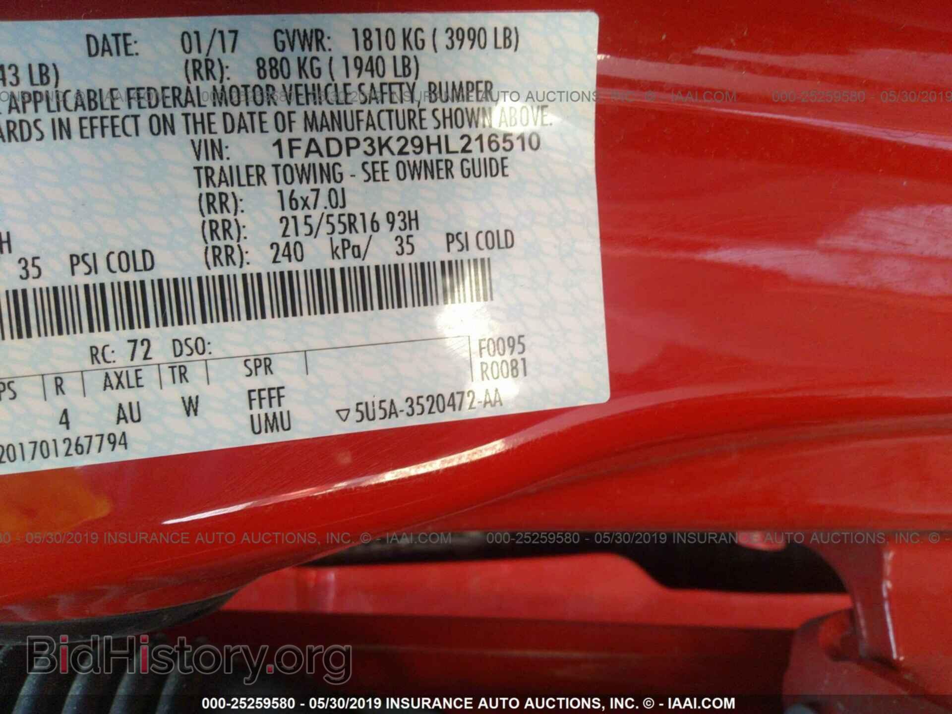 2017 FORD FOCUS - VIN: 1FADP3K29HL216510 - Photo 9