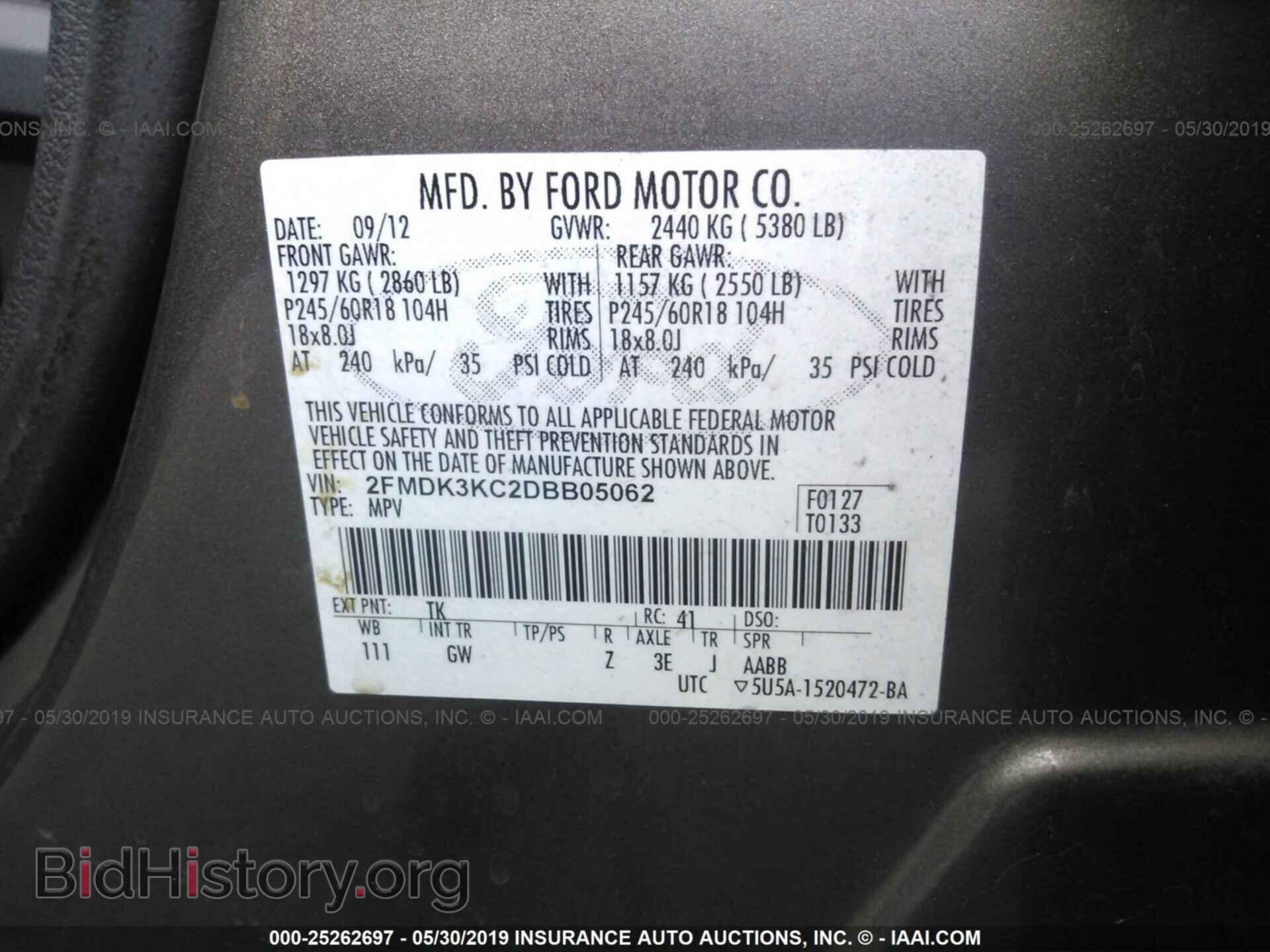 2013 FORD EDGE - VIN: 2FMDK3KC2DBB05062 - Photo 9