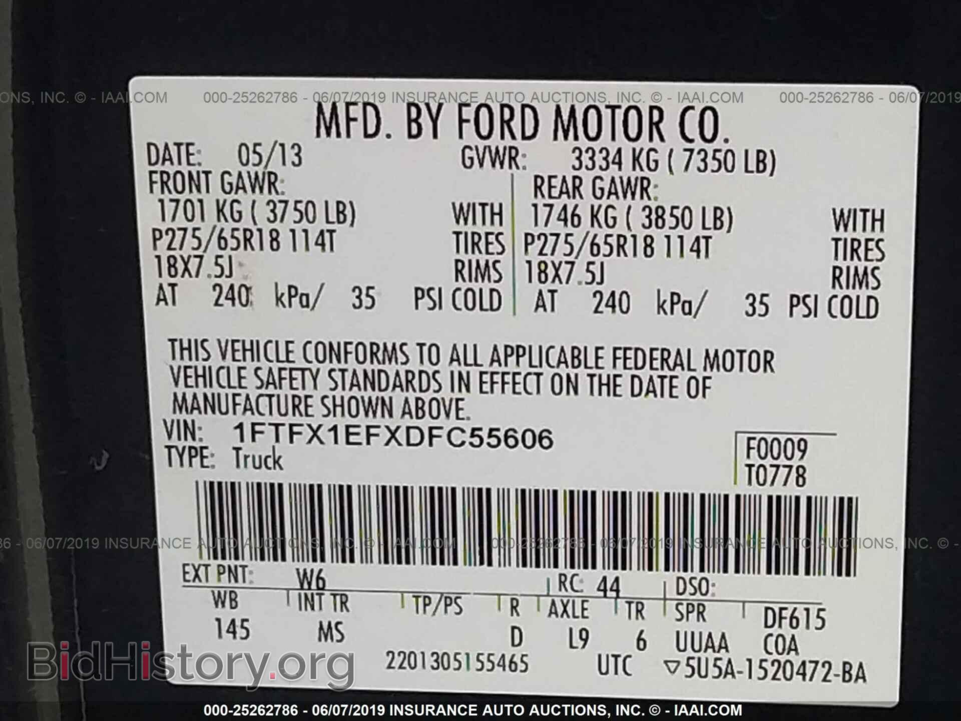 2013 FORD F150 - VIN: 1FTFX1EFXDFC55606 - Фото 9