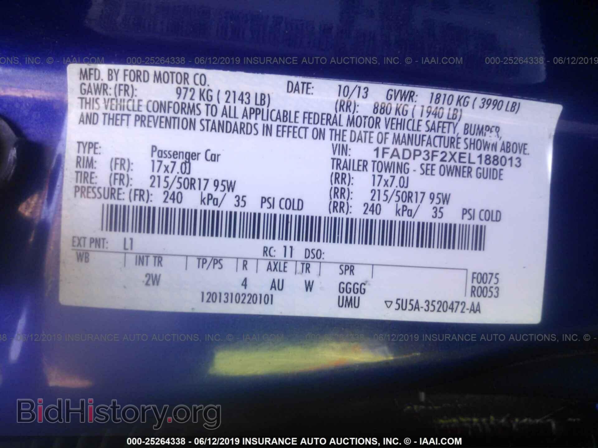 2014 FORD FOCUS - VIN: 1FADP3F2XEL188013 - Фото 9
