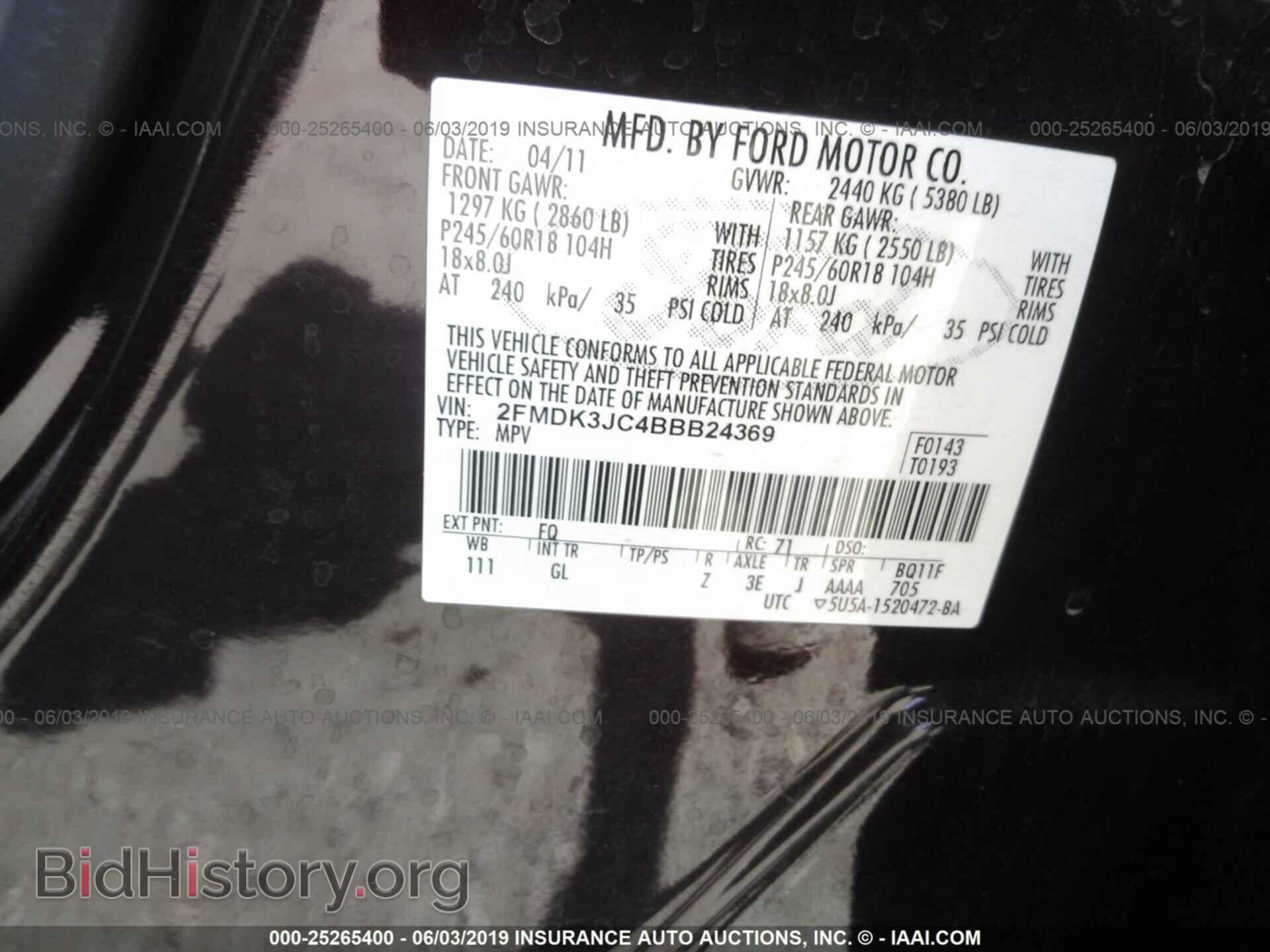 2011 FORD EDGE - VIN: 2FMDK3JC4BBB24369 - Photo 9
