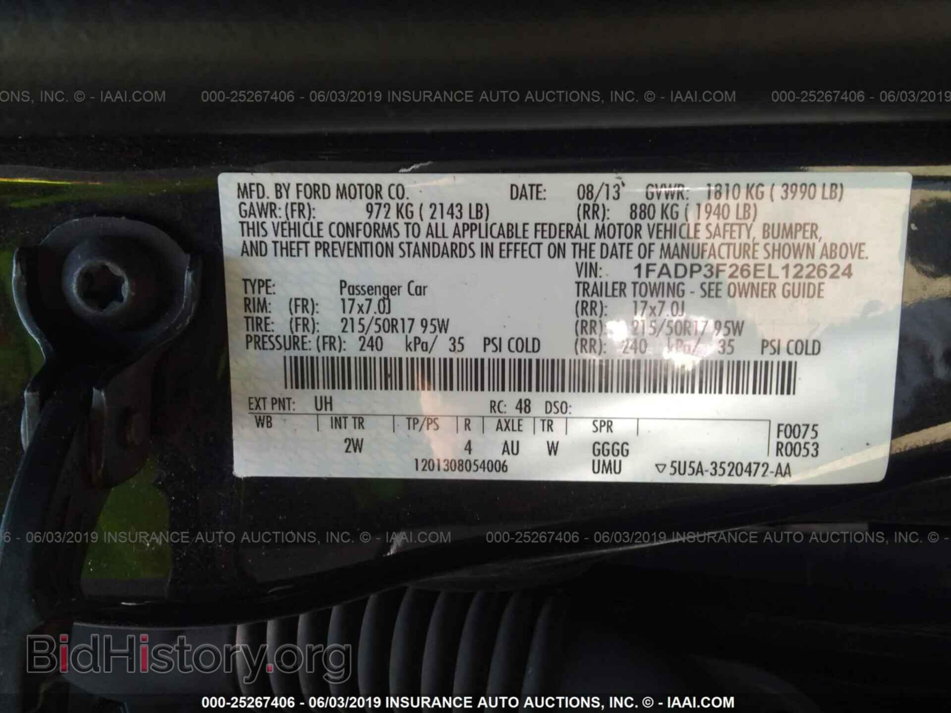 2014 FORD FOCUS - VIN: 1FADP3F26EL122624 - Фото 9